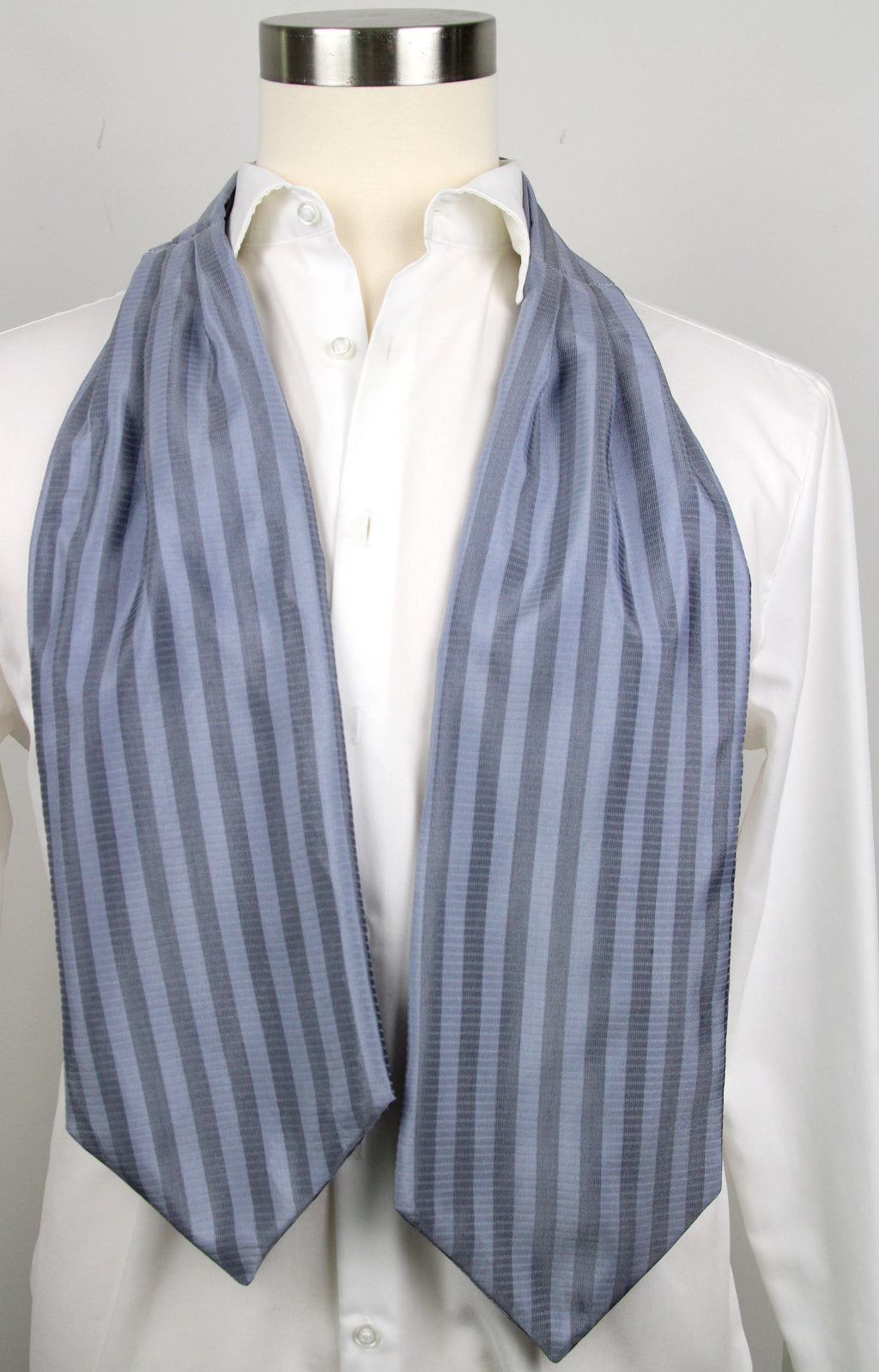 Blue Striped Cravat Ascot Tie