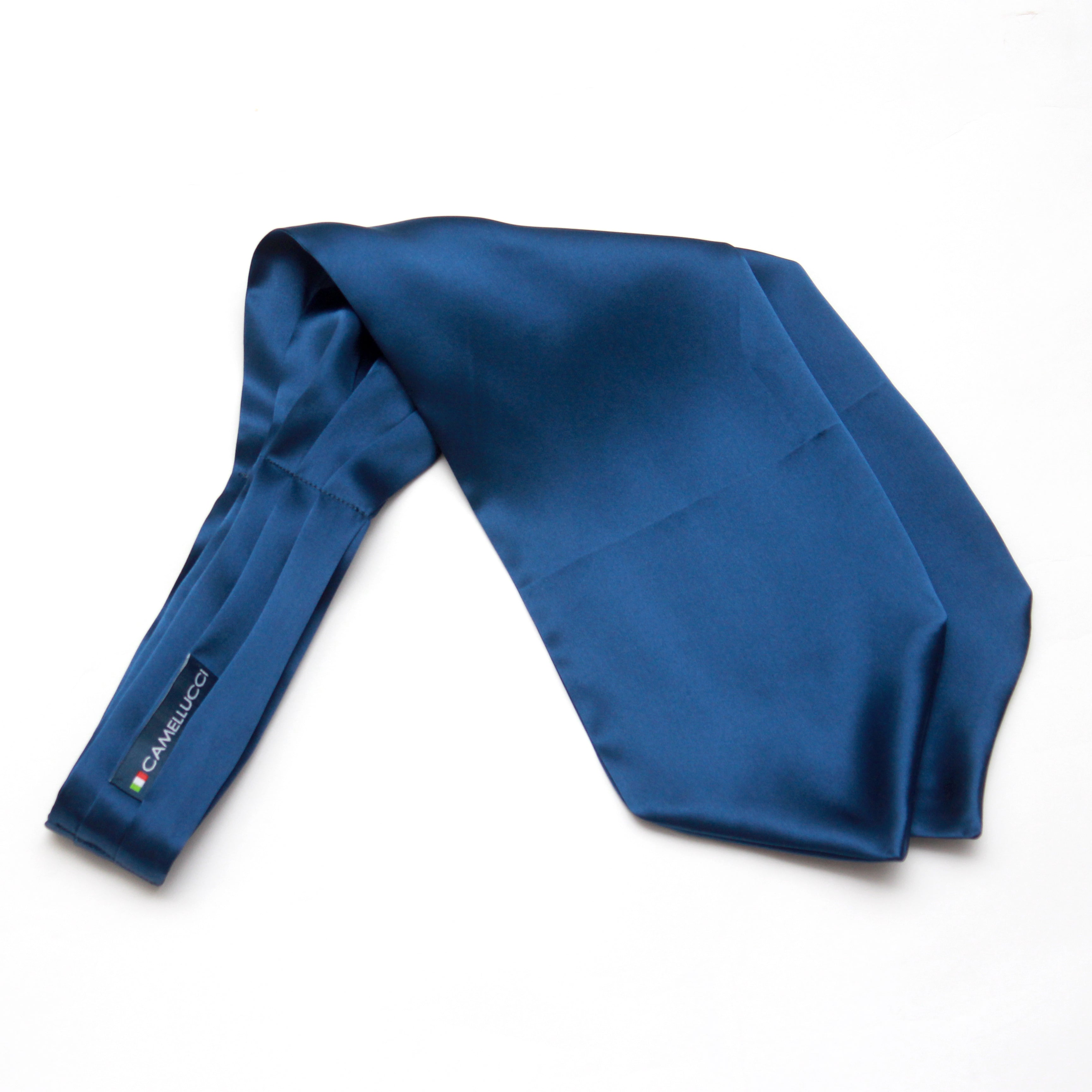 Men's Cravat Ascot Blue Navy Solid