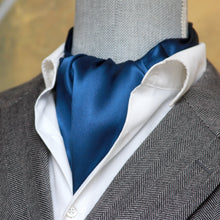 Load image into Gallery viewer, Men&#39;s Cravat Ascot Blue Navy Solid A209
