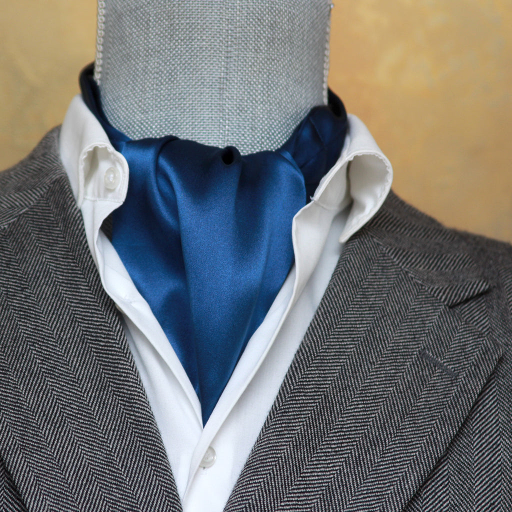 Men's Cravat Ascot Blue Navy Solid