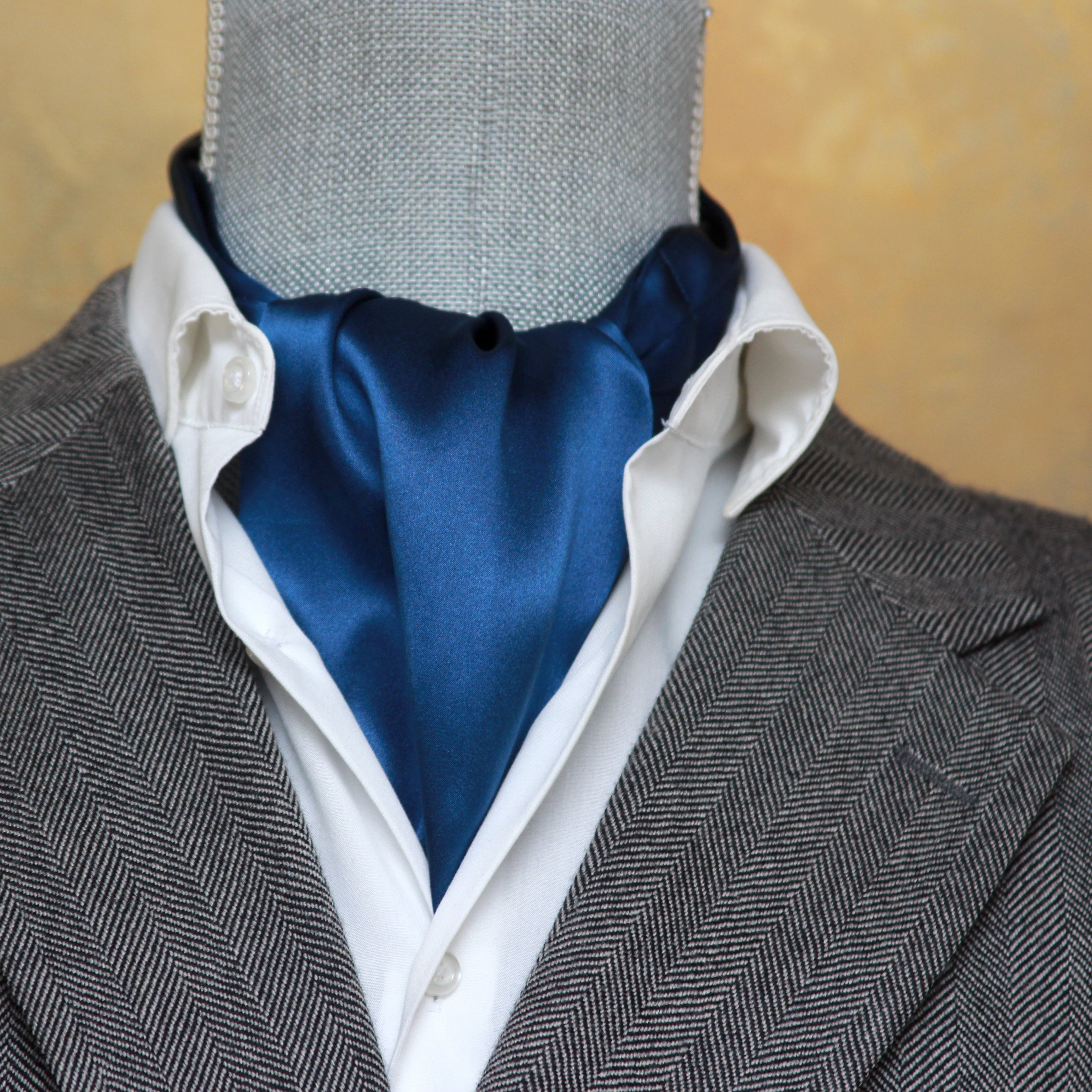 Men's Cravat Ascot Blue Navy Solid