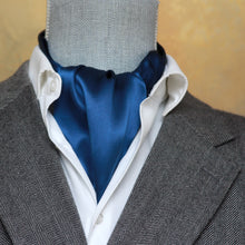 Load image into Gallery viewer, Men&#39;s Cravat Ascot Blue Navy Solid A209
