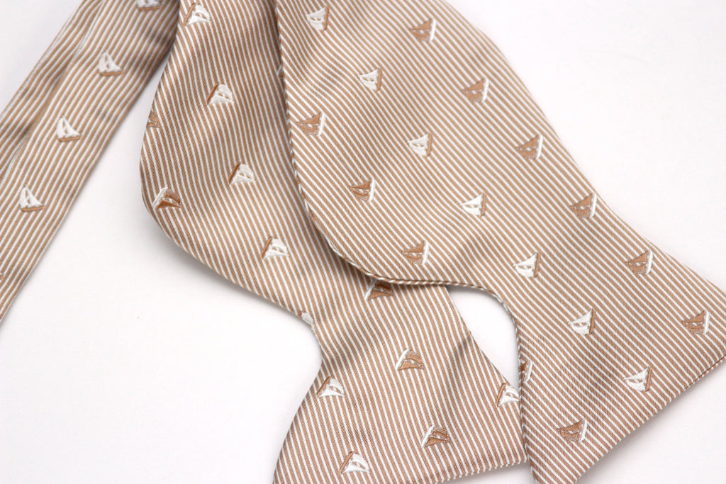 Boat Motive Silk Large Bow Tie
