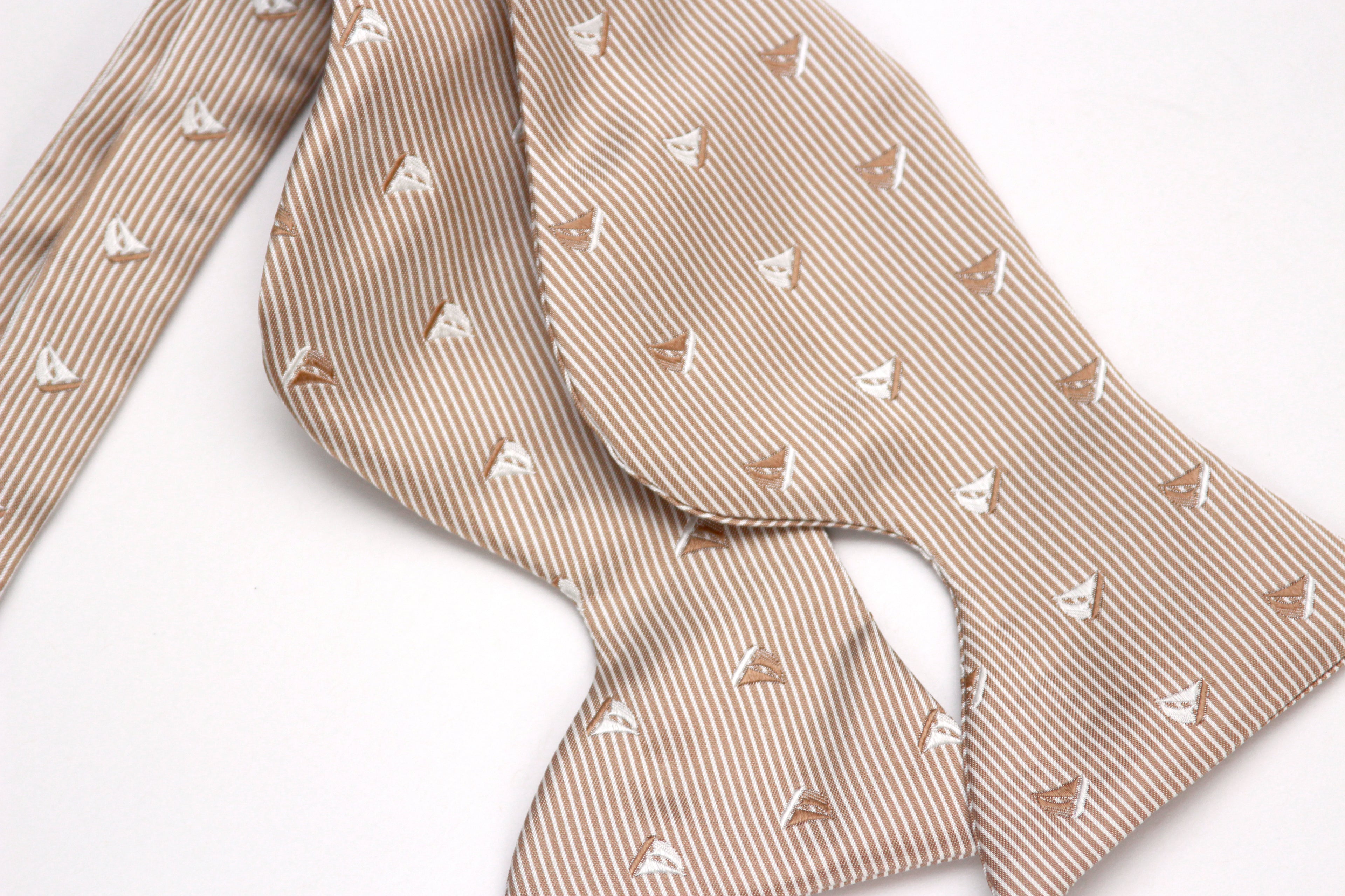 Boat Motive Silk Large Bow Tie