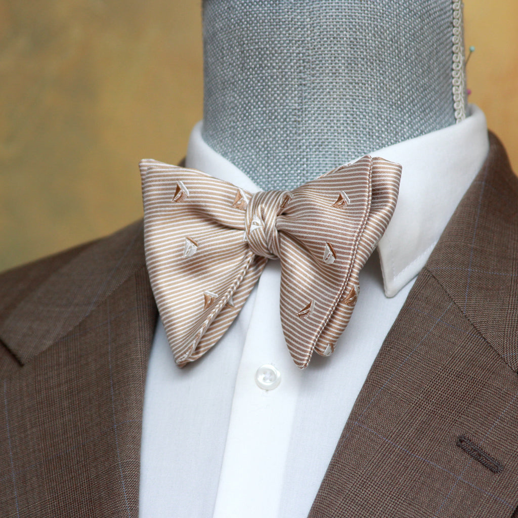 Boat Motive Silk Large Bow Tie