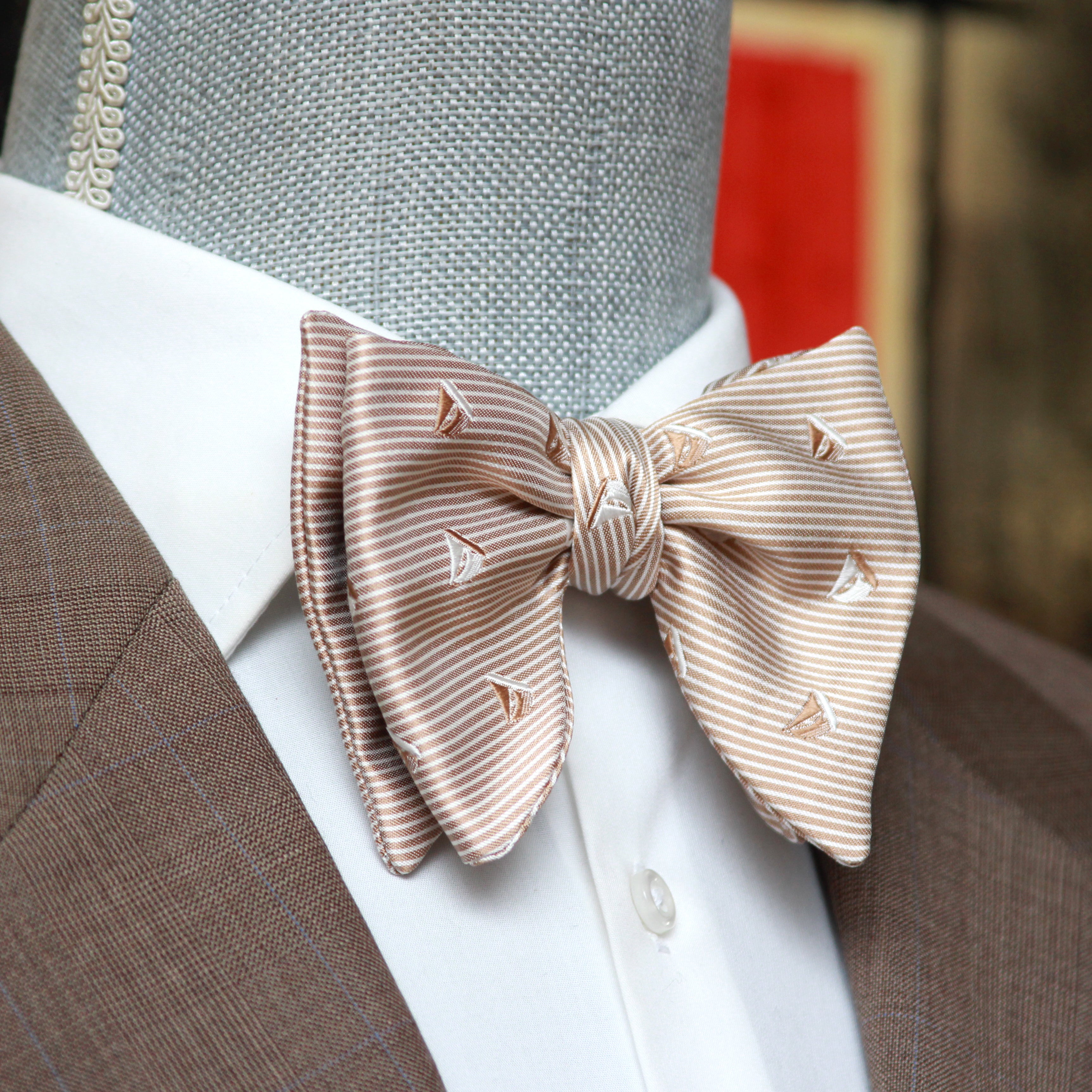 Boat Motive Silk Large Bow Tie