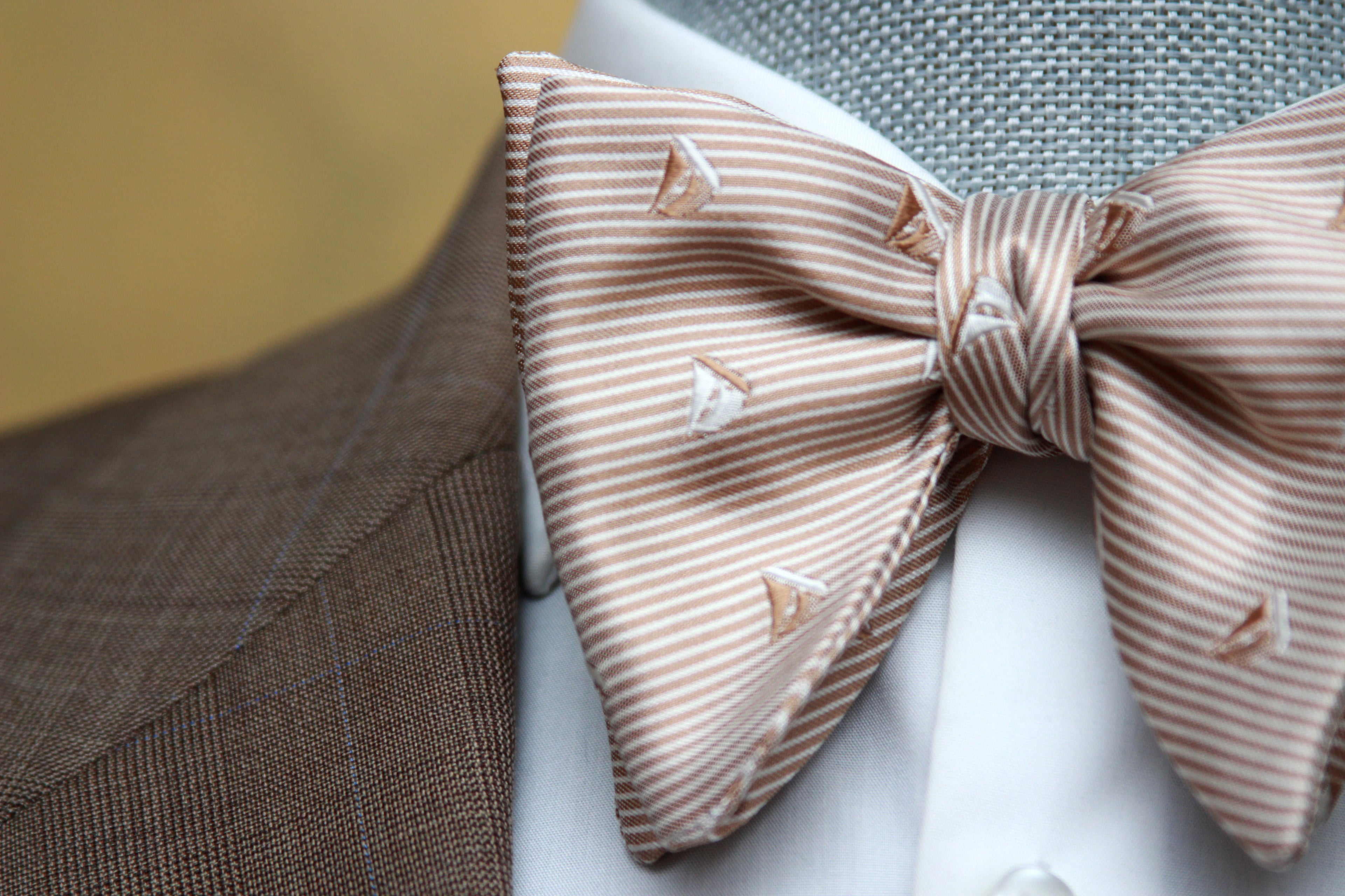 Boat Motive Silk Large Bow Tie