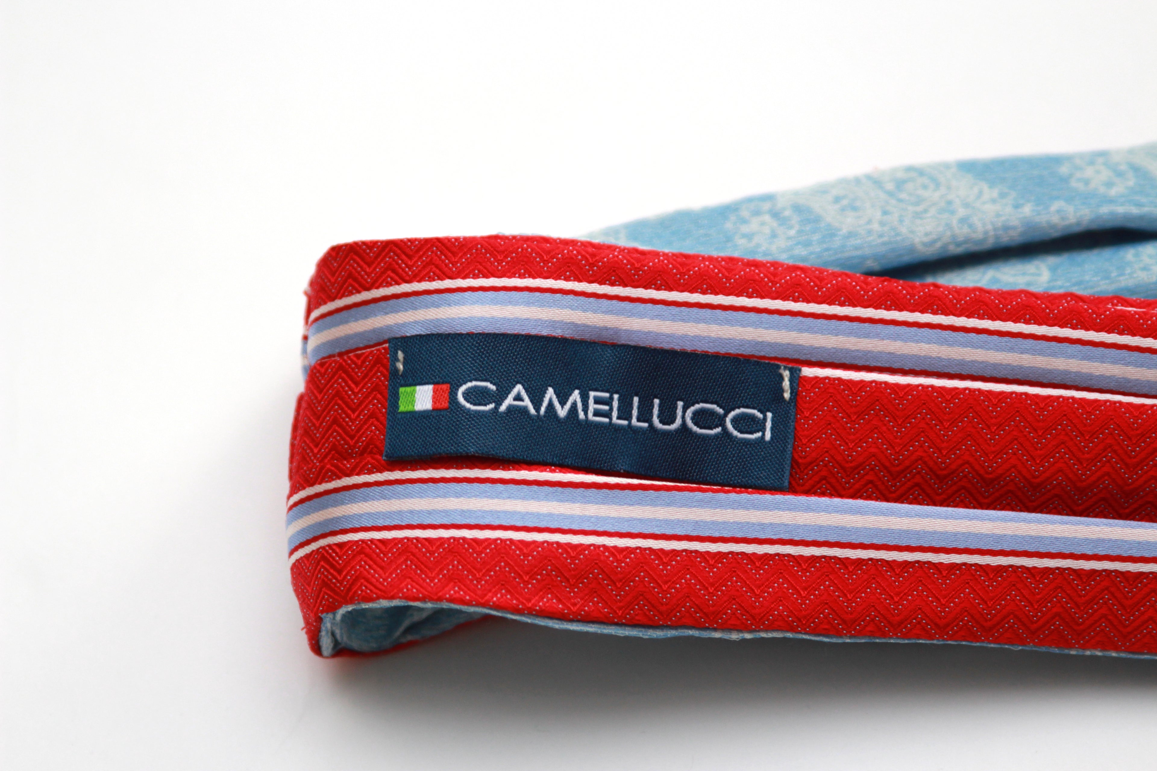 Red Blue Reversible Silk Ascot