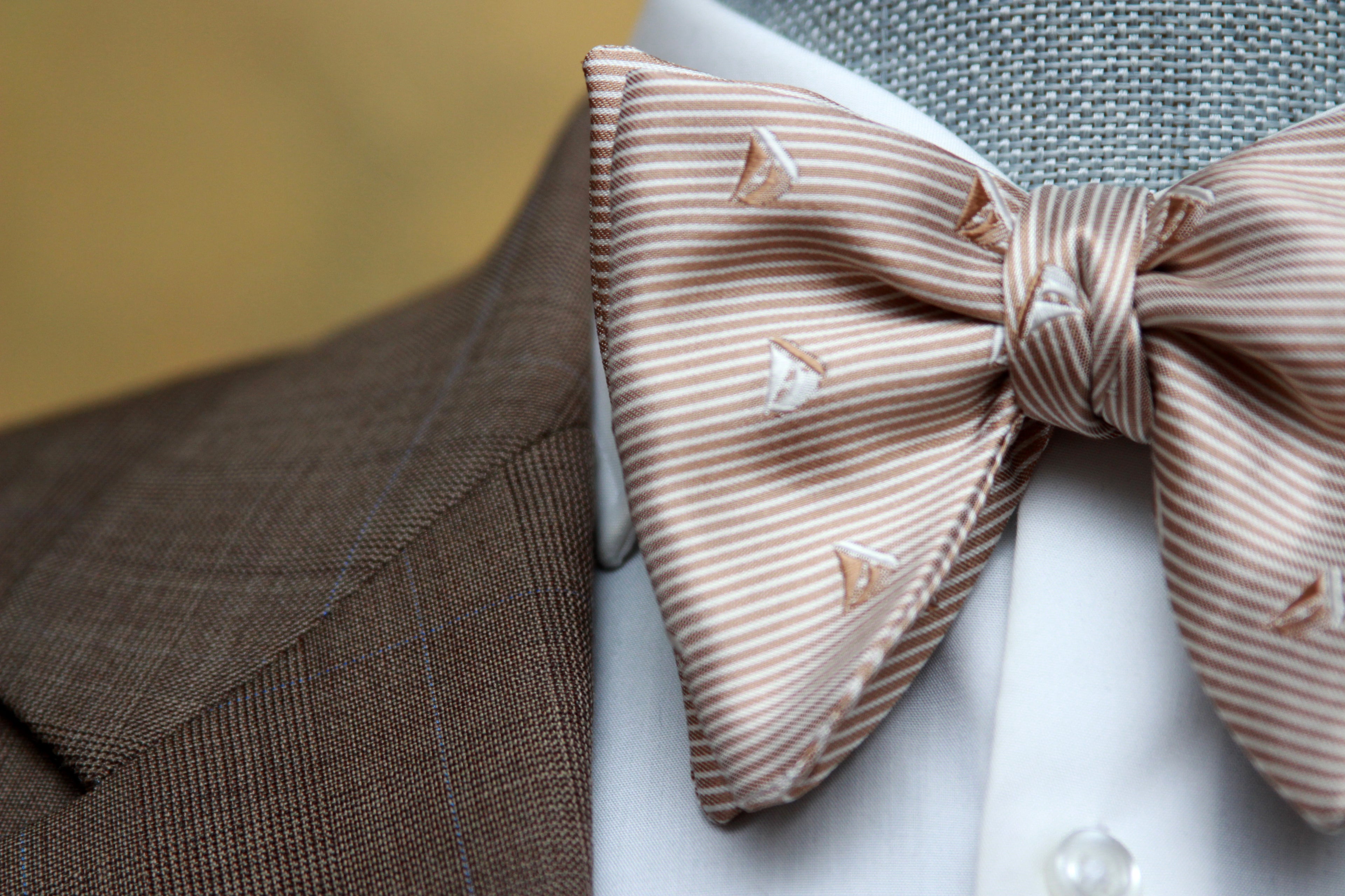 Boat Motive Silk Large Bow Tie