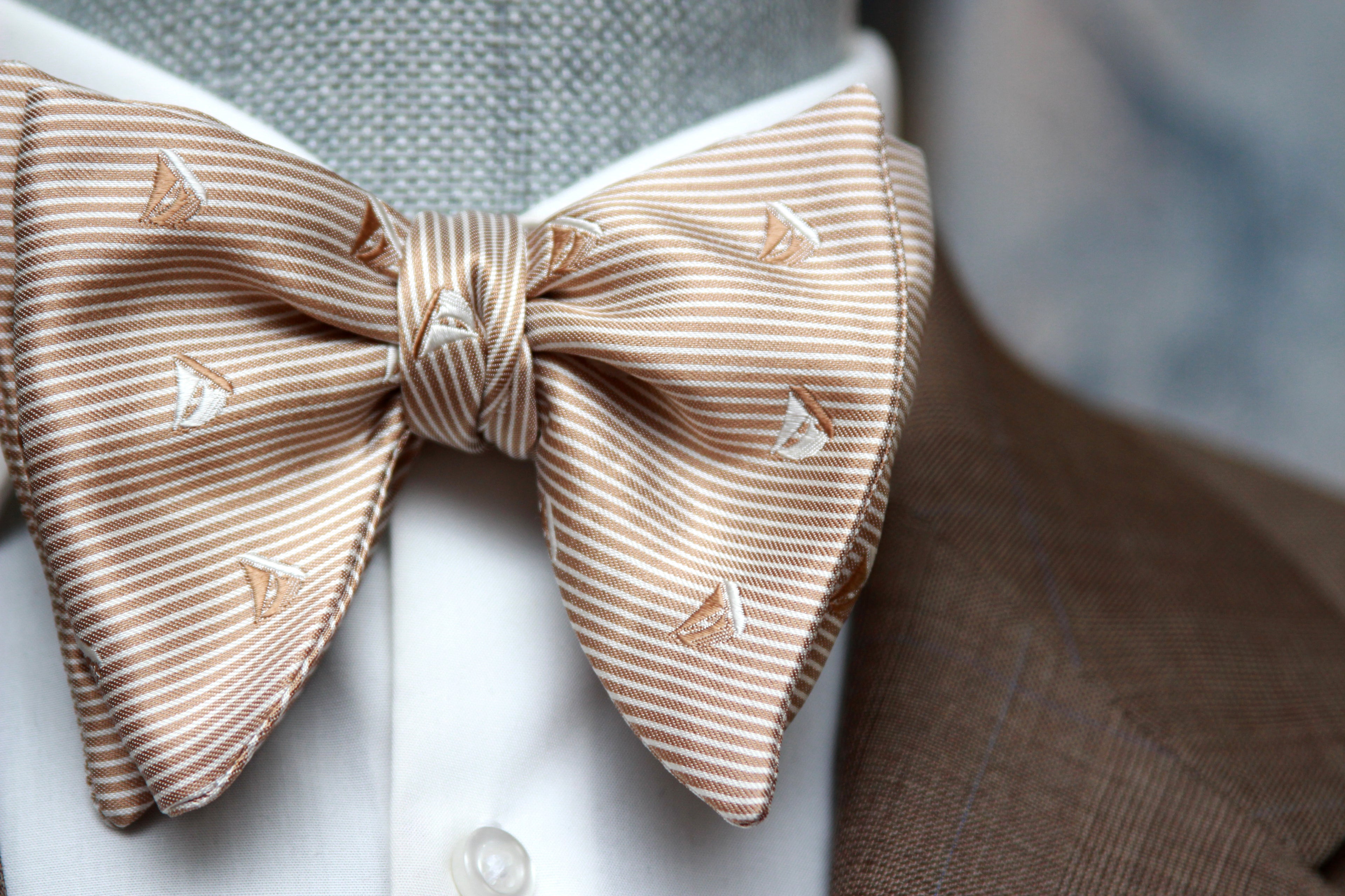 Boat Motive Silk Large Bow Tie