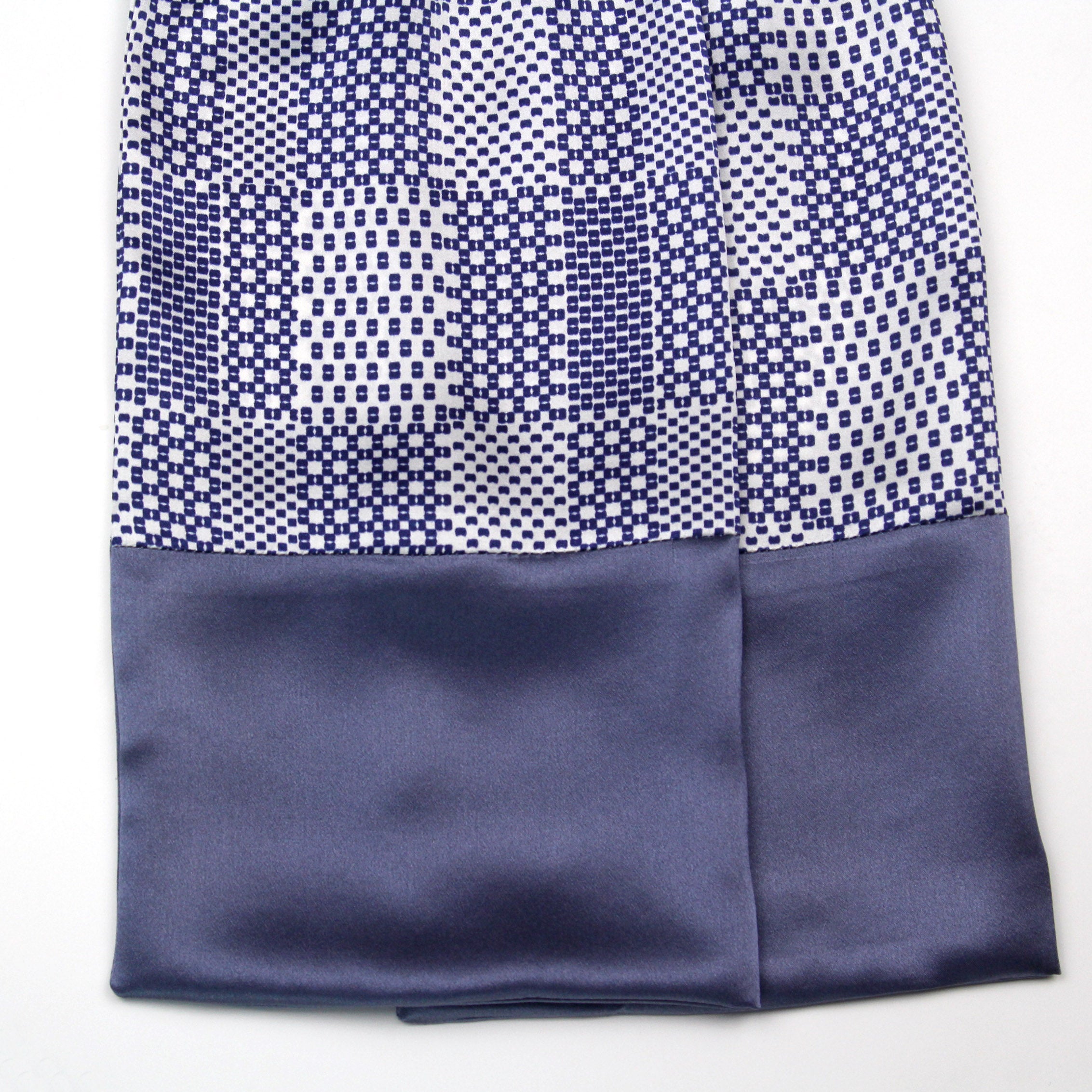 Men's Ascot Cravat LUXURY Blue Ornament Block
