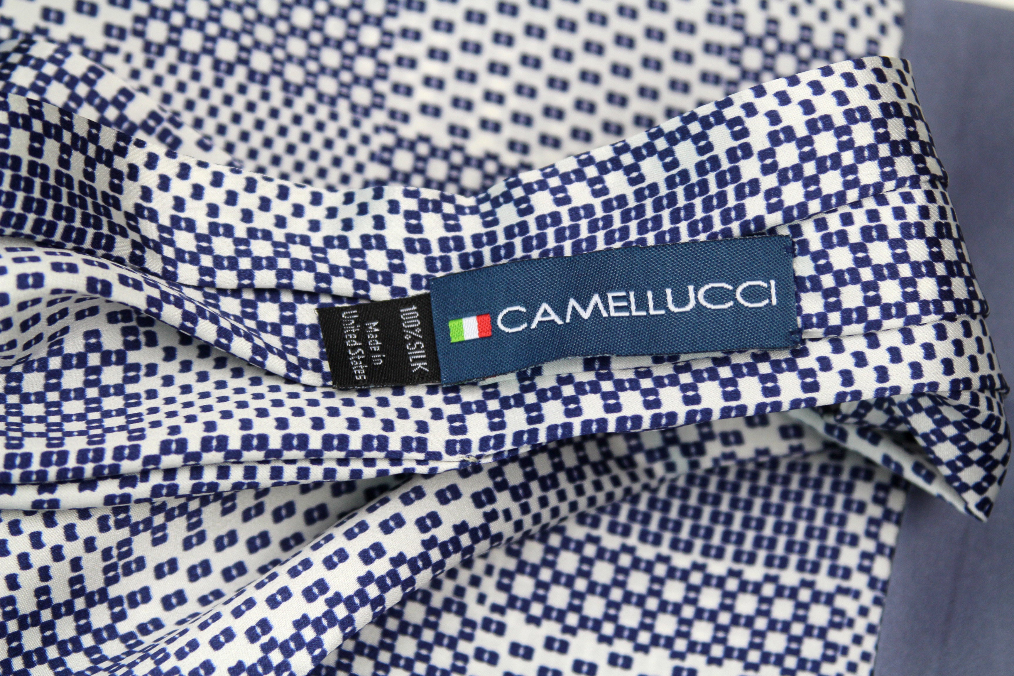 Men's Ascot Cravat LUXURY Blue Ornament Block