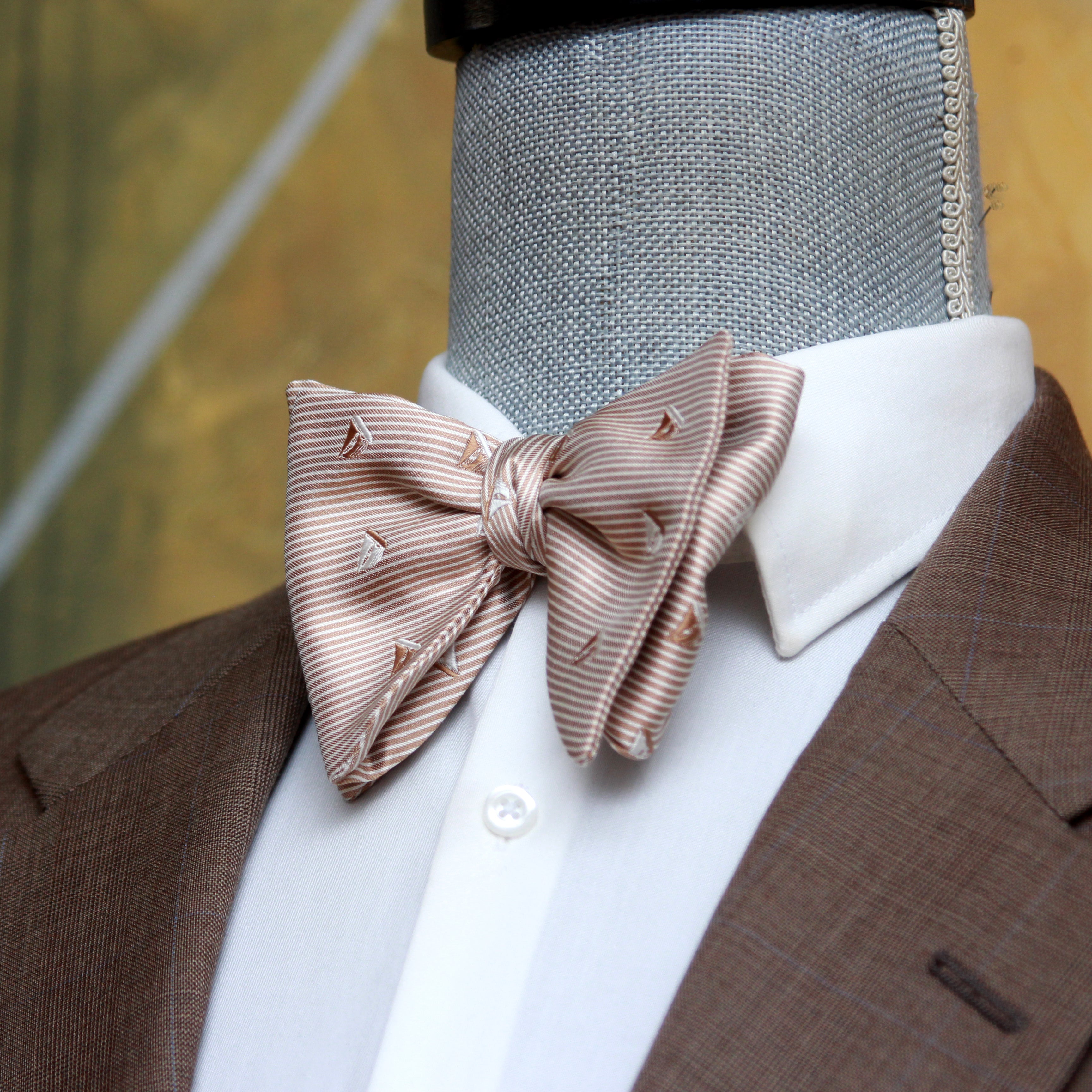 Boat Motive Silk Large Bow Tie