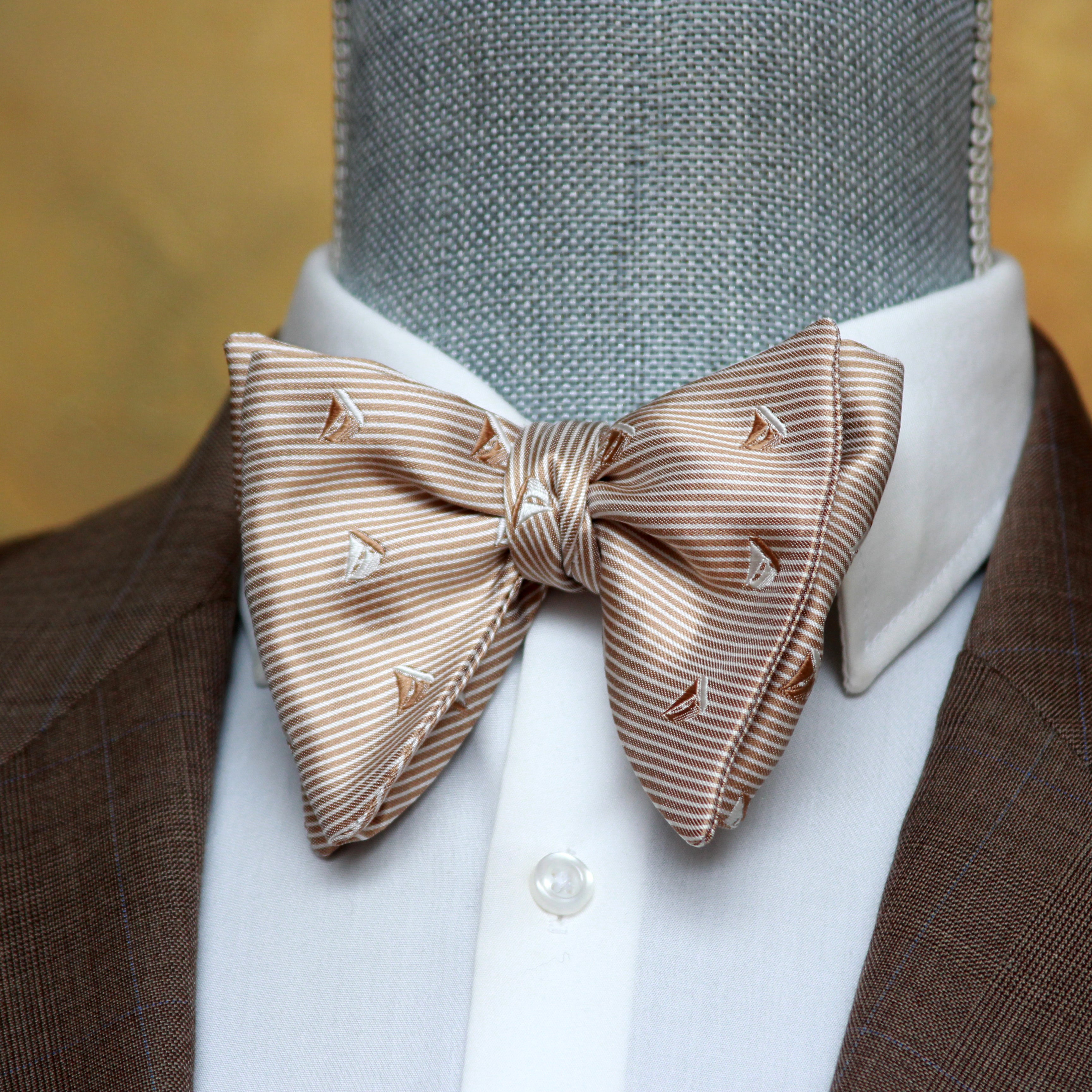 Boat Motive Silk Large Bow Tie