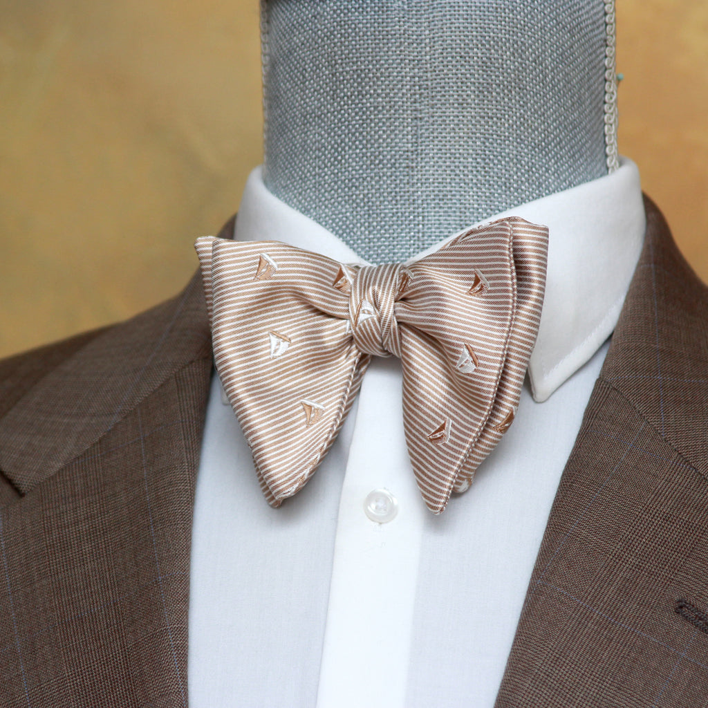 Boat Motive Silk Large Bow Tie