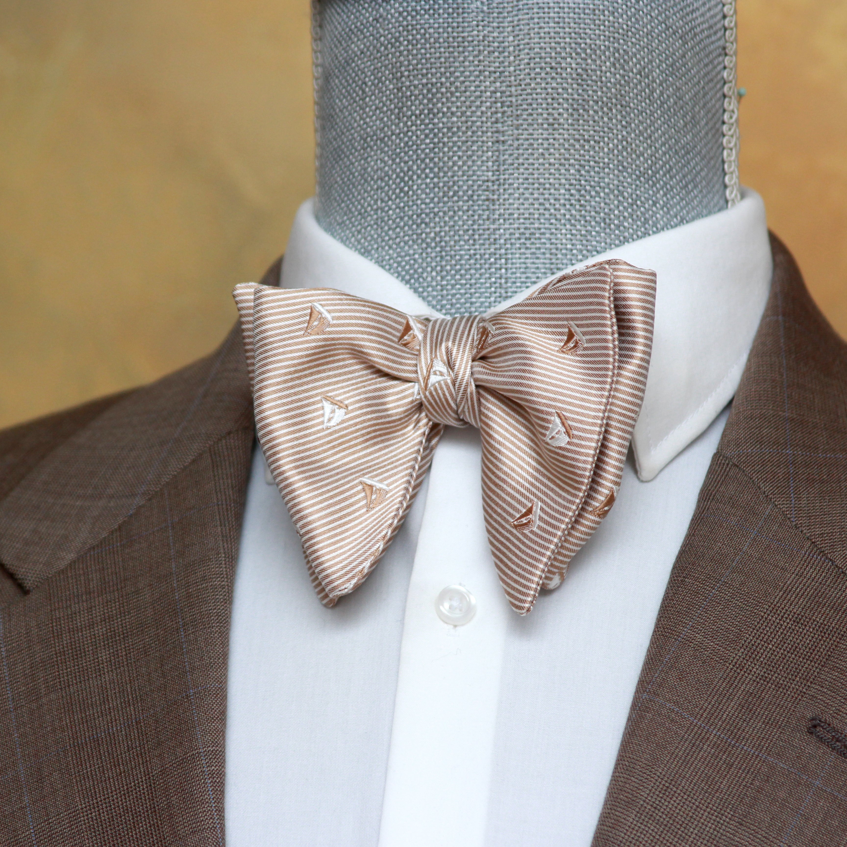 Boat Motive Silk Large Bow Tie