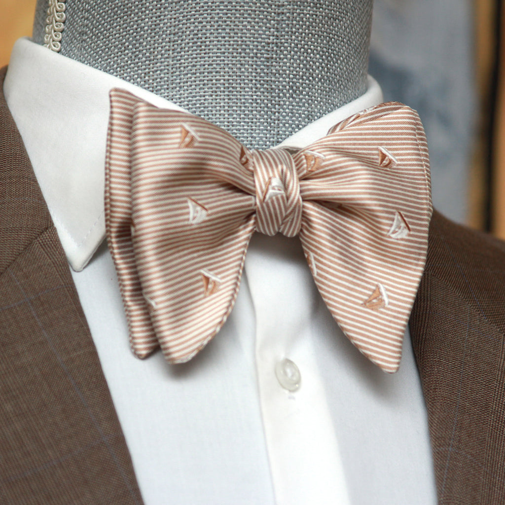 Boat Motive Silk Large Bow Tie