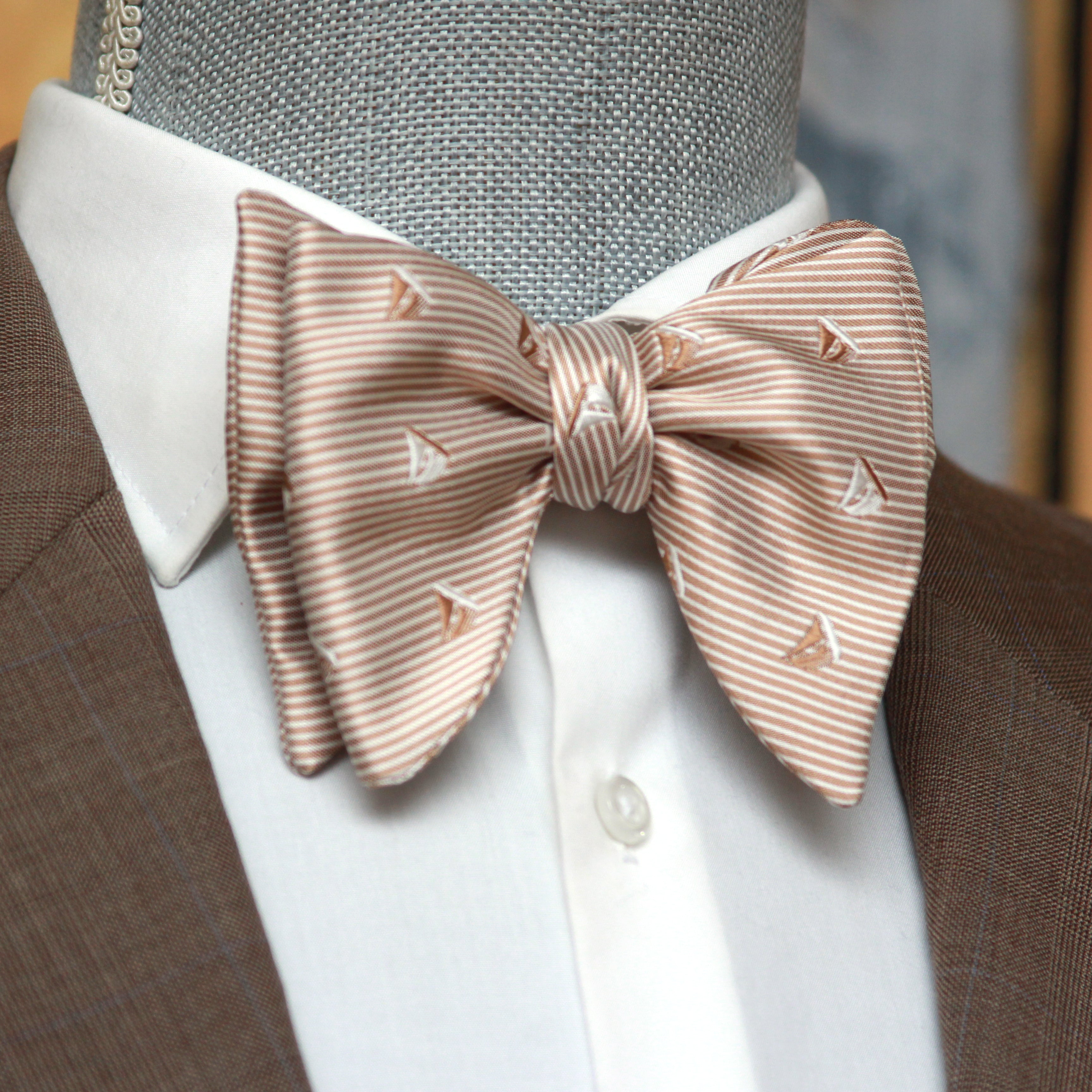Boat Motive Silk Large Bow Tie