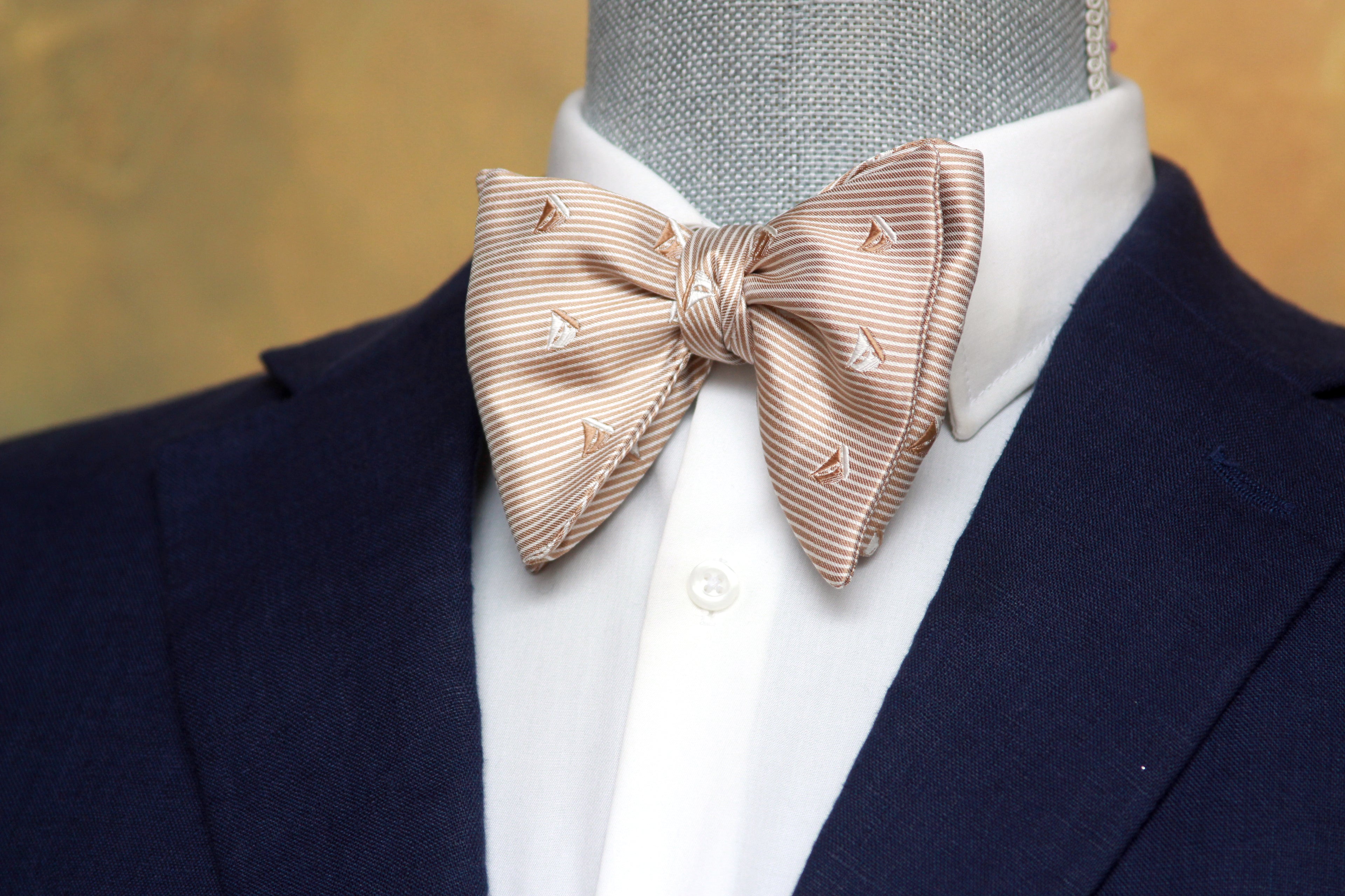 Boat Motive Silk Large Bow Tie