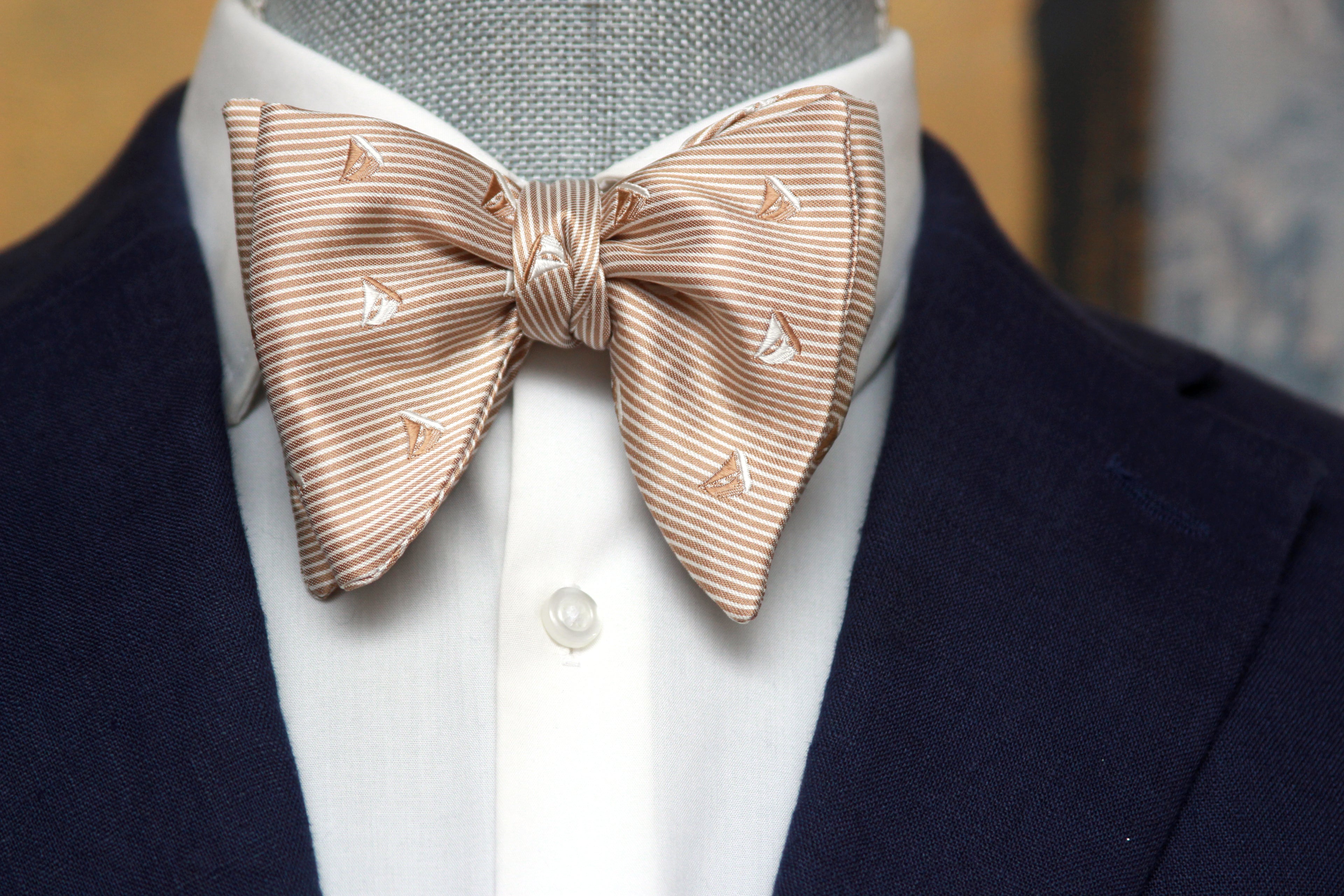 Boat Motive Silk Large Bow Tie