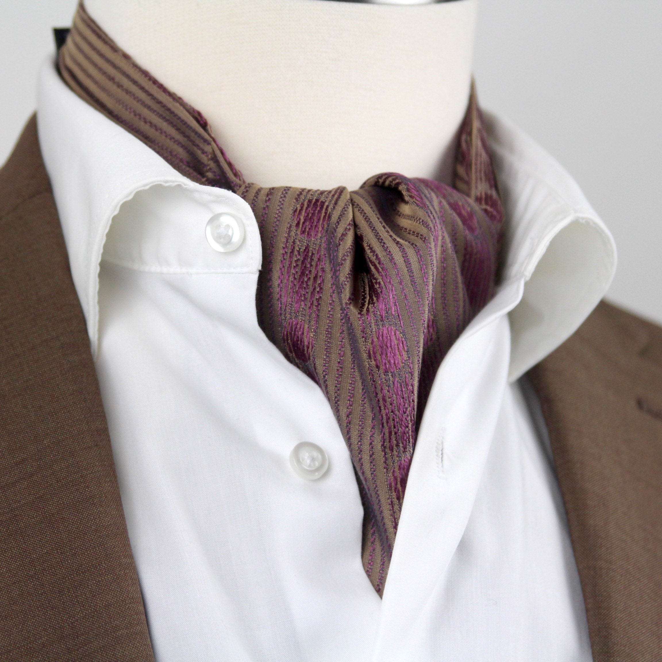 Brown Cravat Ascot Tie