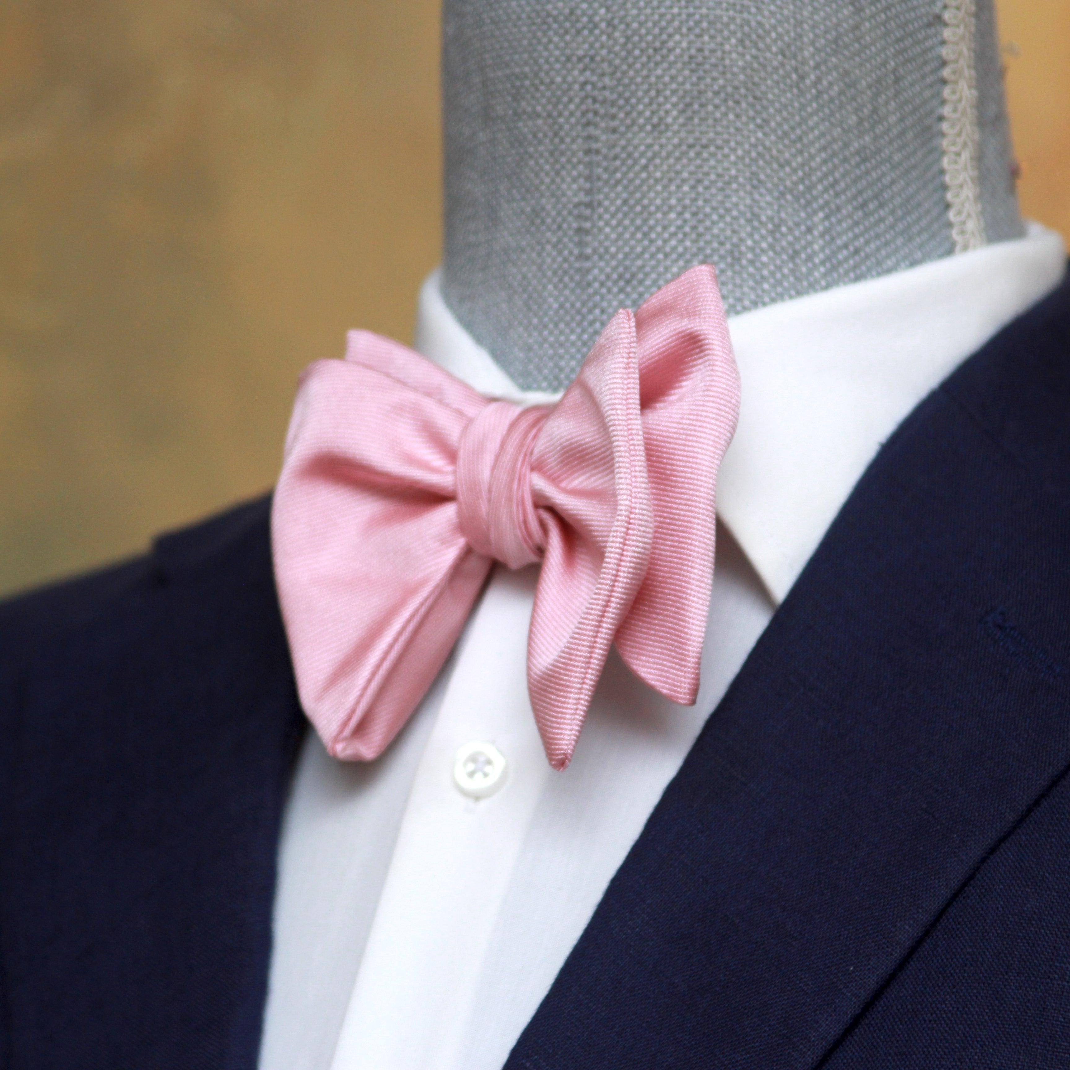 Pink Big Butterfly Silk Bow Tie