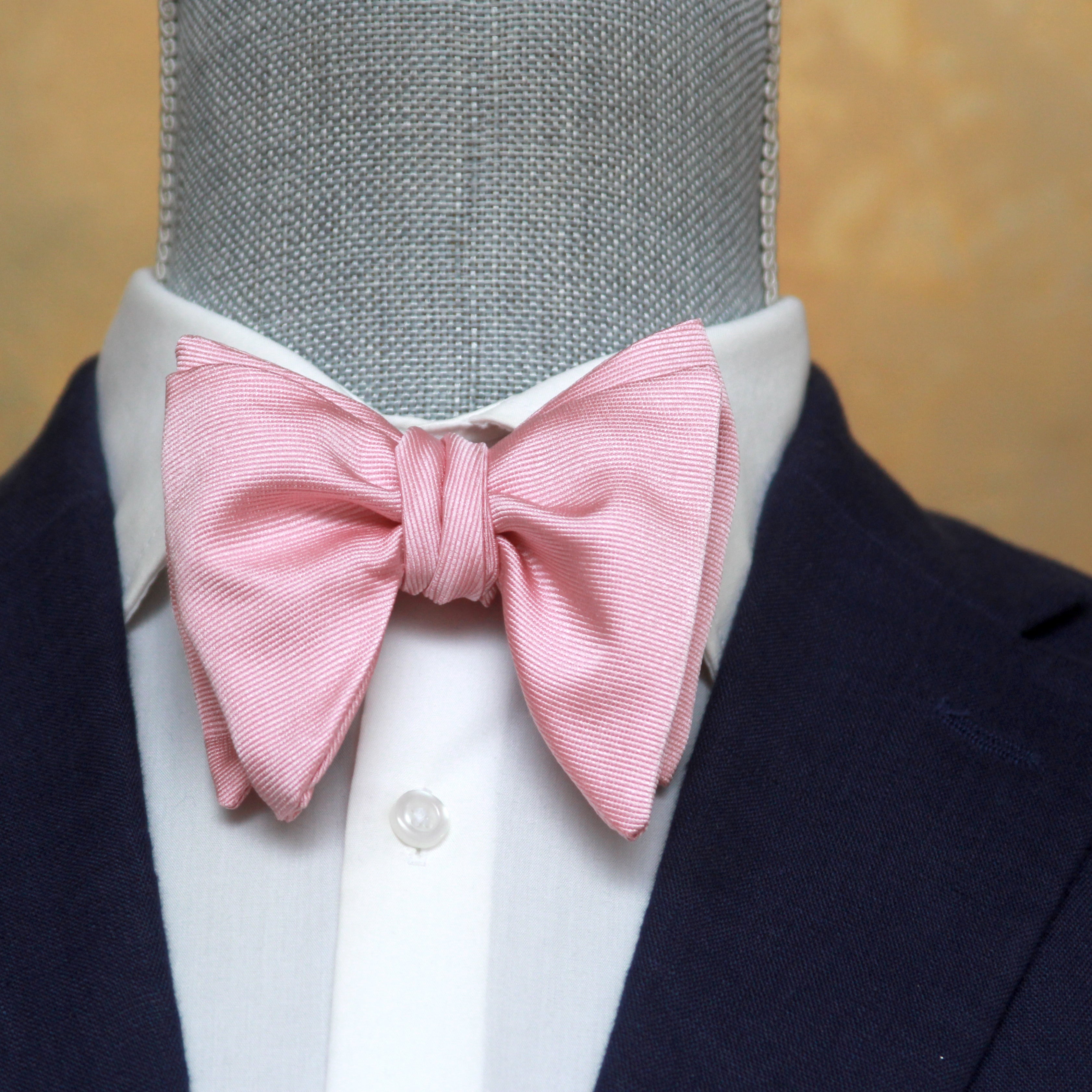 Pink Big Butterfly Silk Bow Tie