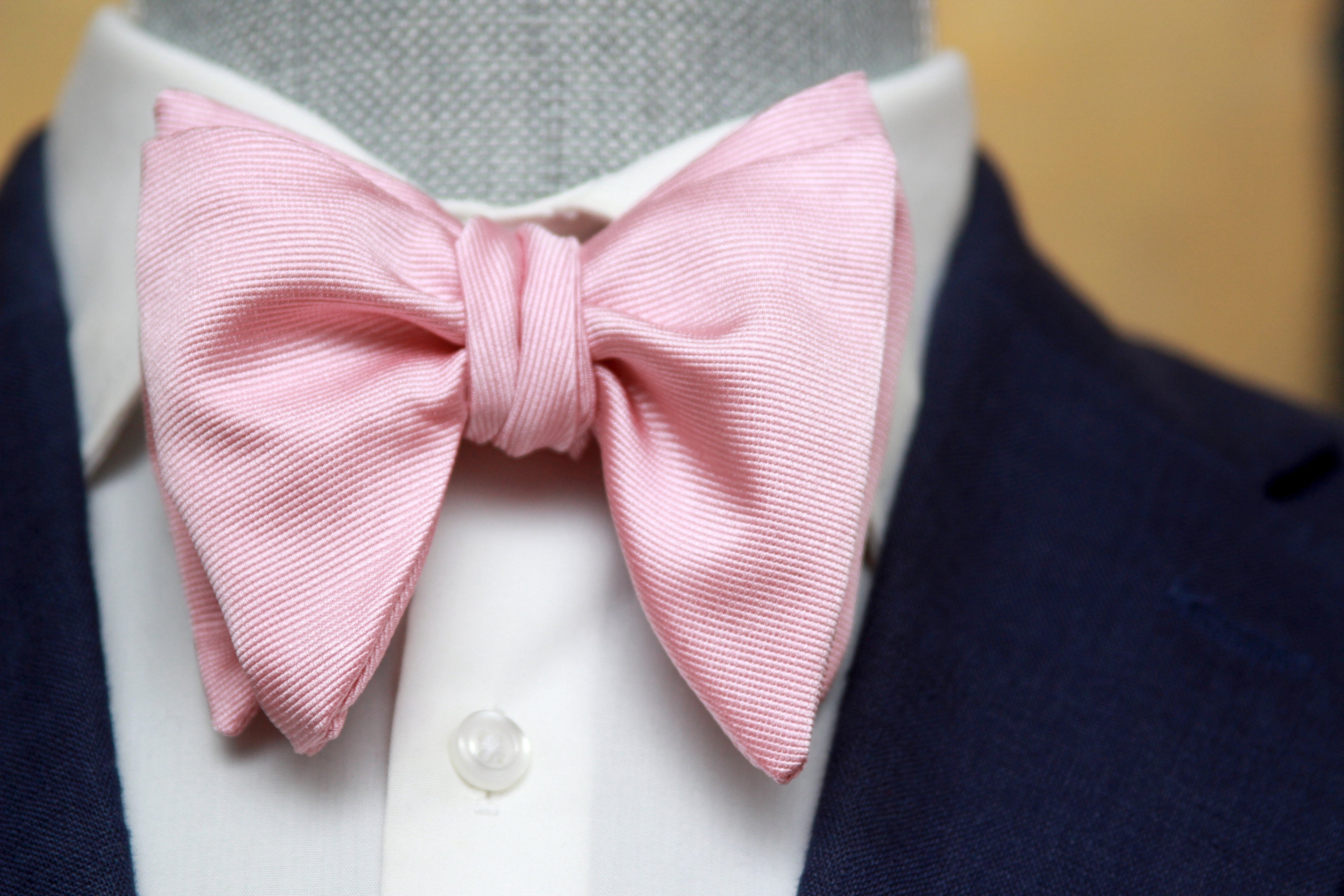 Pink Big Butterfly Silk Bow Tie