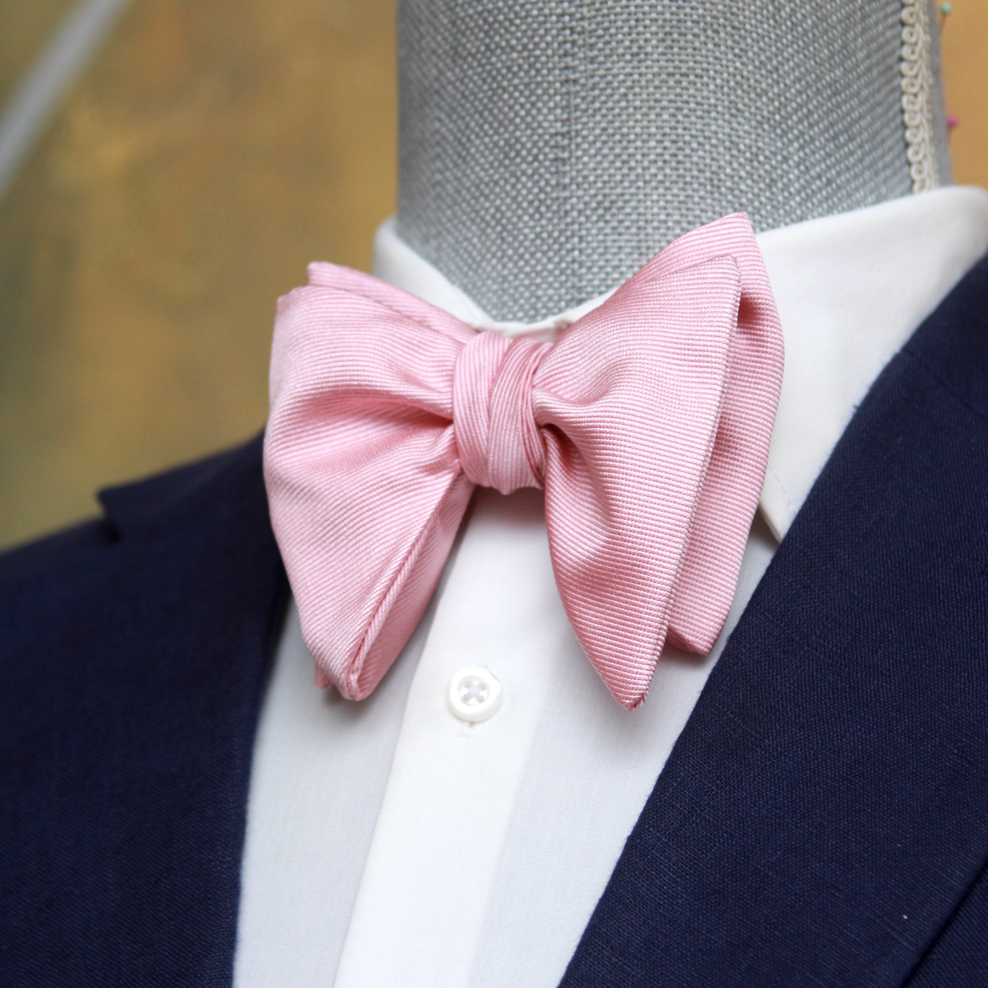 Pink Big Butterfly Silk Bow Tie