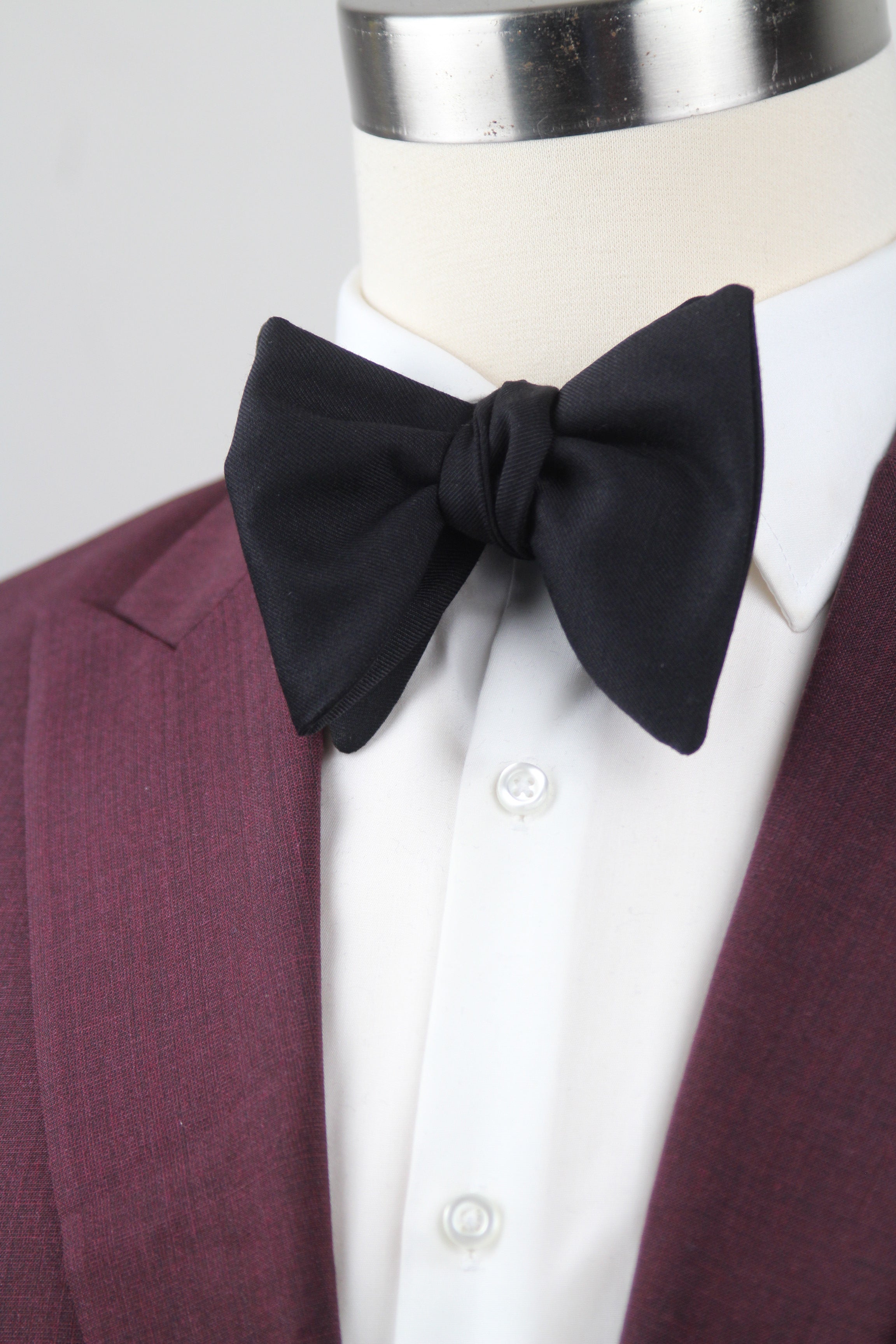 Men’s Black Wool Blend Self-Tie Bow Tie