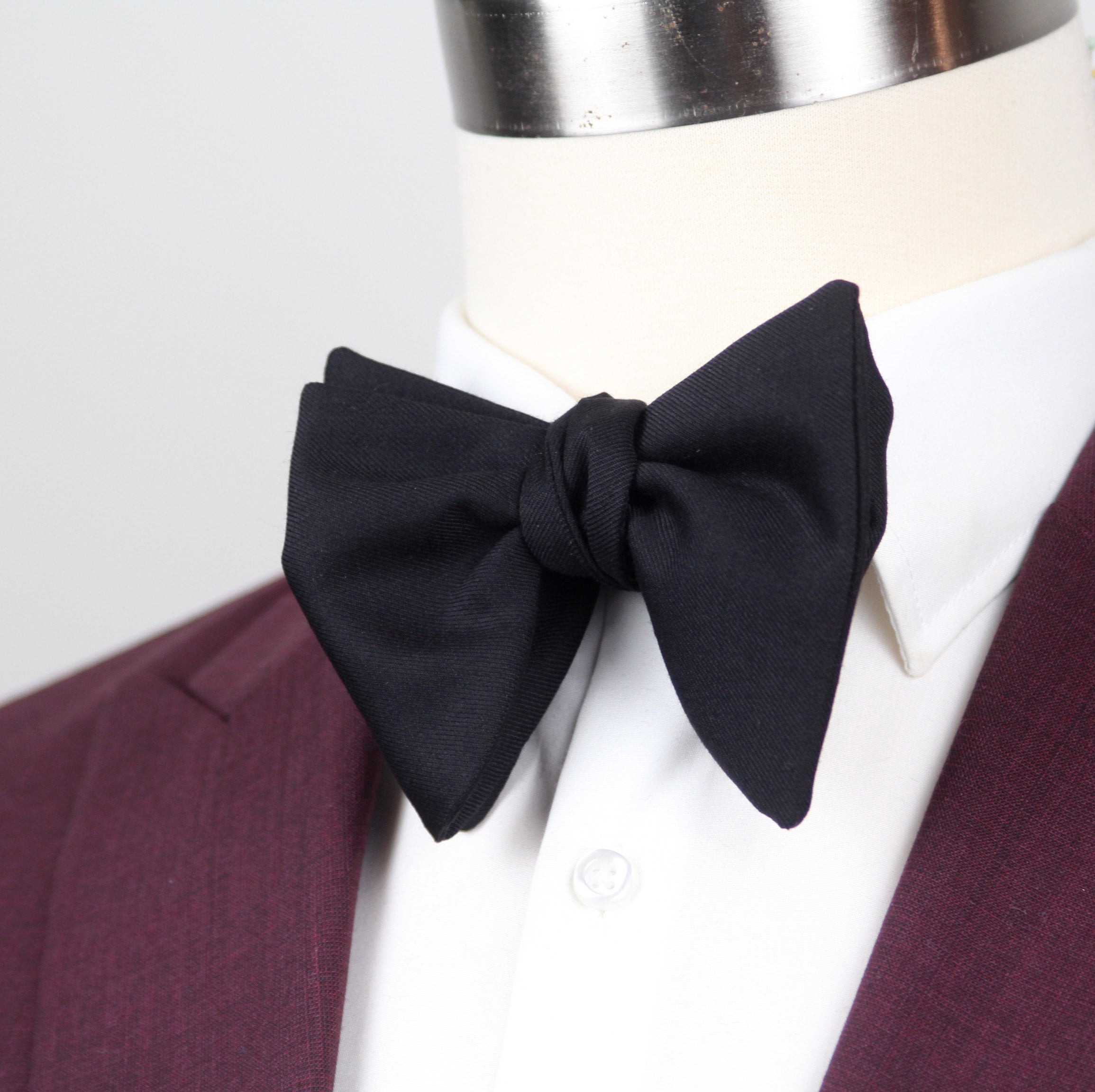 Men’s Black Wool Blend Self-Tie Bow Tie