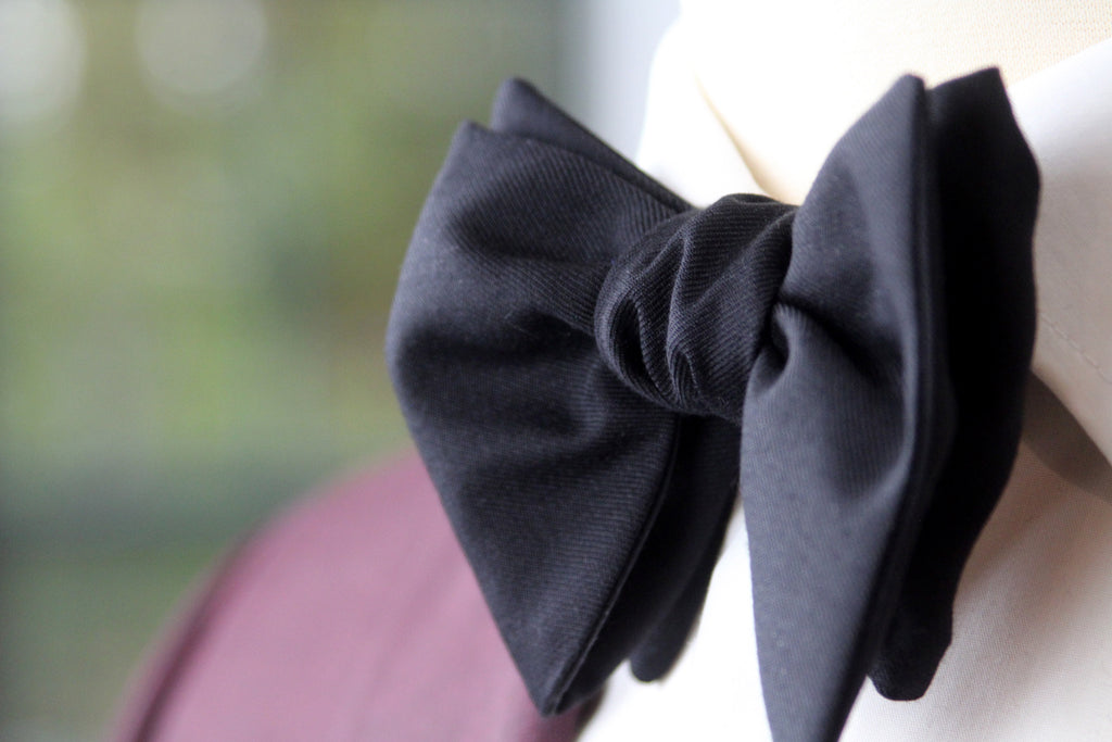 Men’s Black Wool Blend Self-Tie Bow Tie