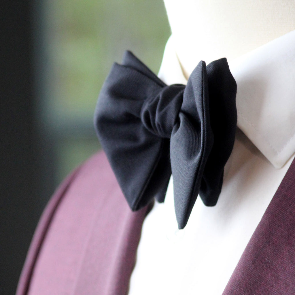 Men’s Black Wool Blend Self-Tie Bow Tie