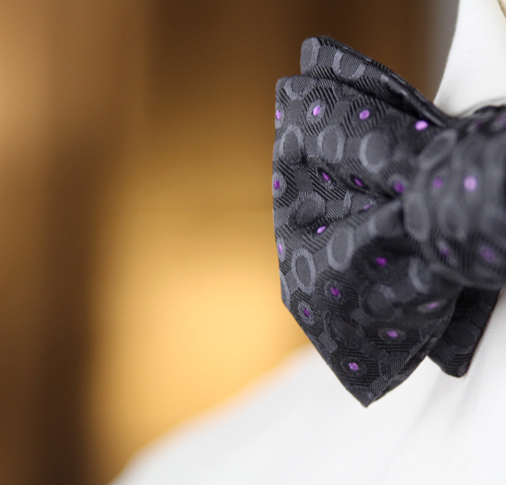 Silk Men's Bow Tie Grey with Ornament