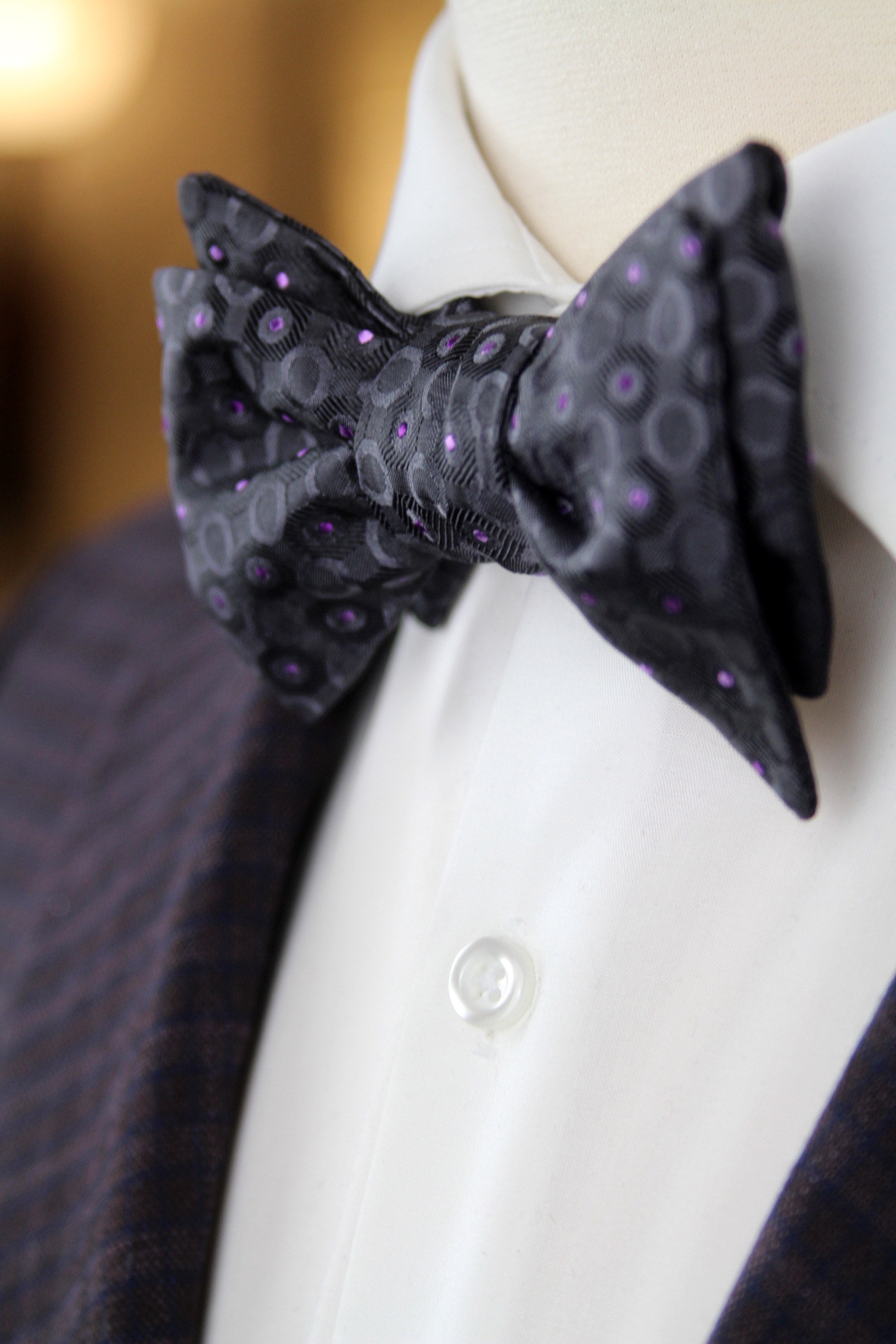 Silk Men's Bow Tie Grey with Ornament