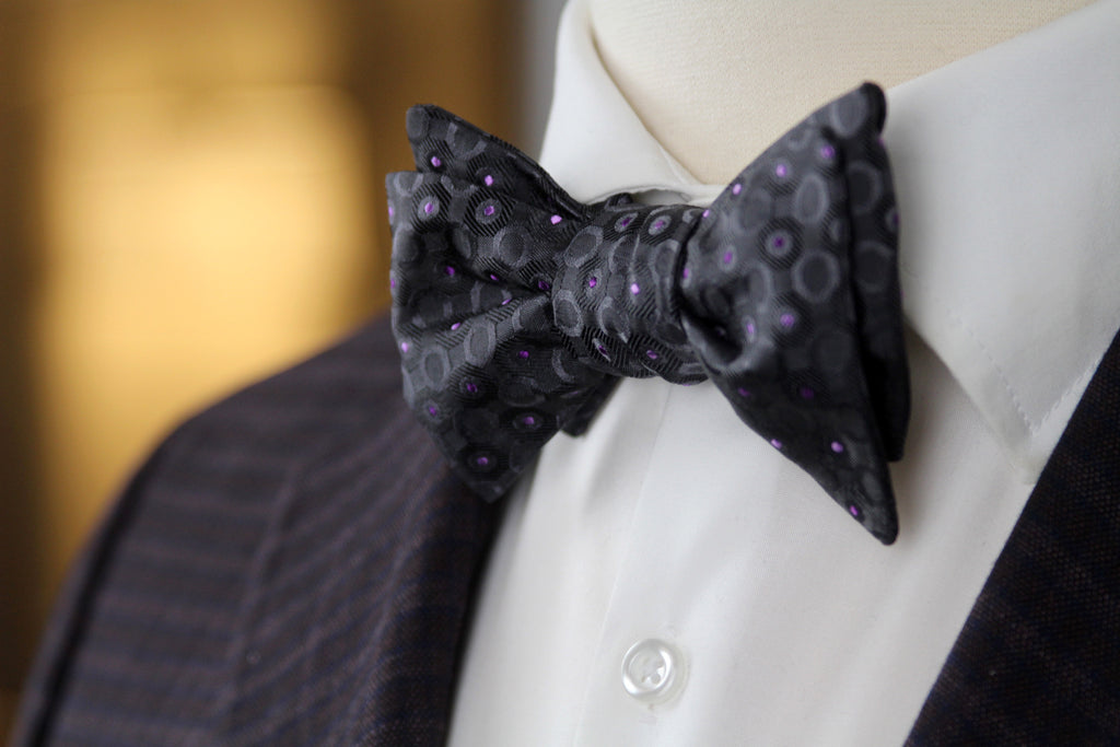 Silk Men's Bow Tie Grey with Ornament