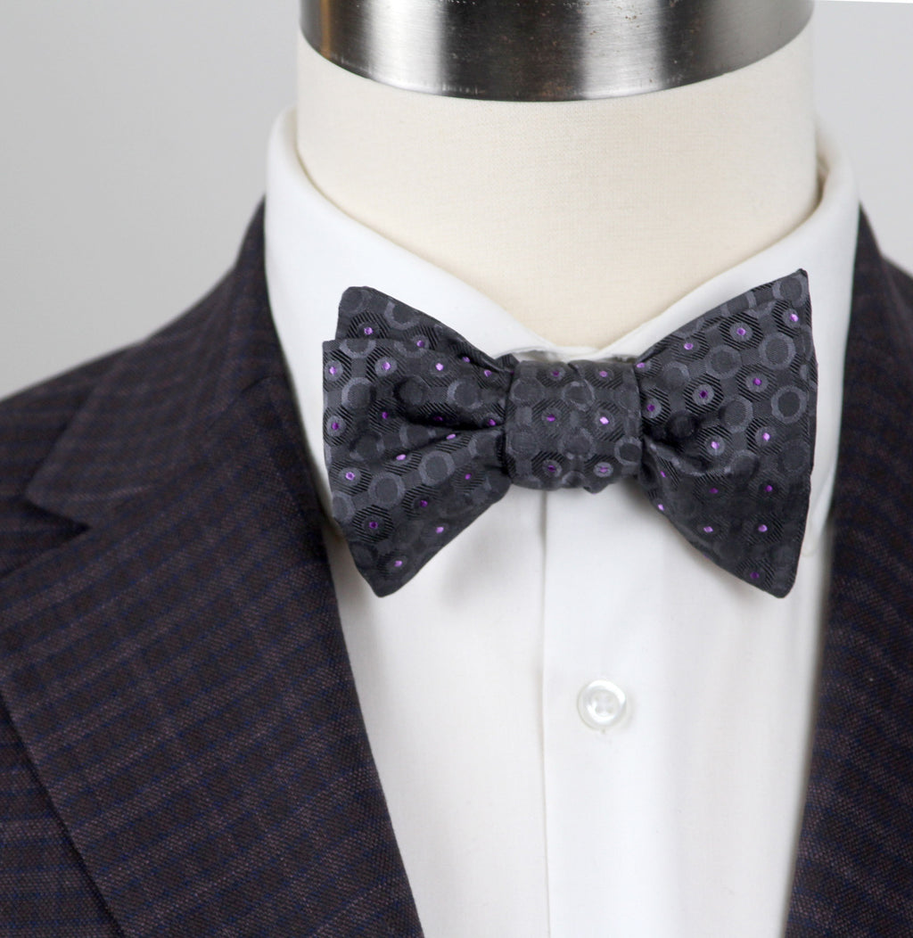 Silk Men's Bow Tie Grey with Ornament