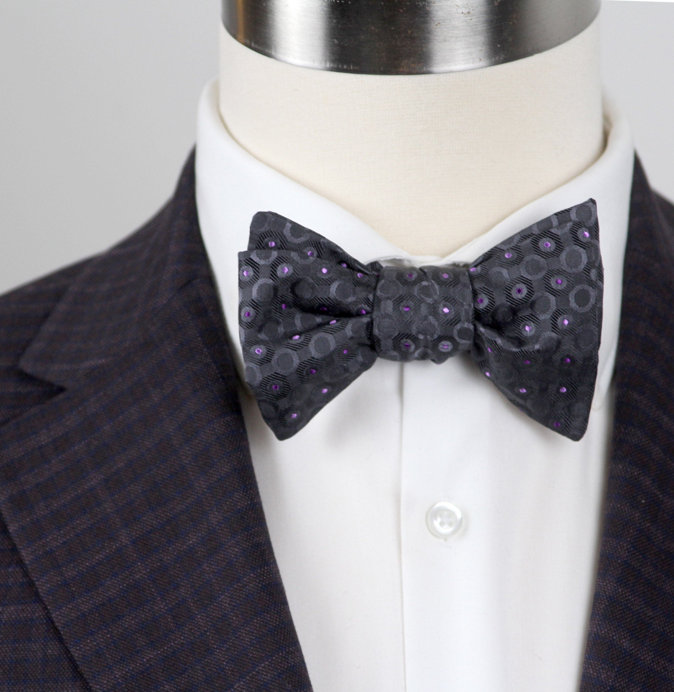 Silk Men's Bow Tie Grey with Ornament