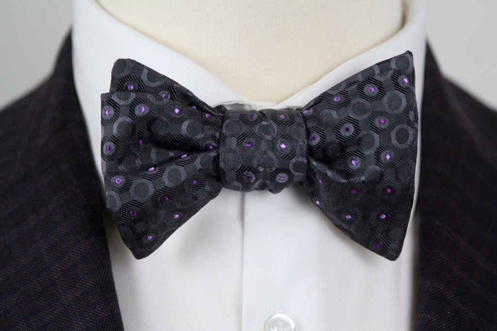 Silk Men's Bow Tie Grey with Ornament