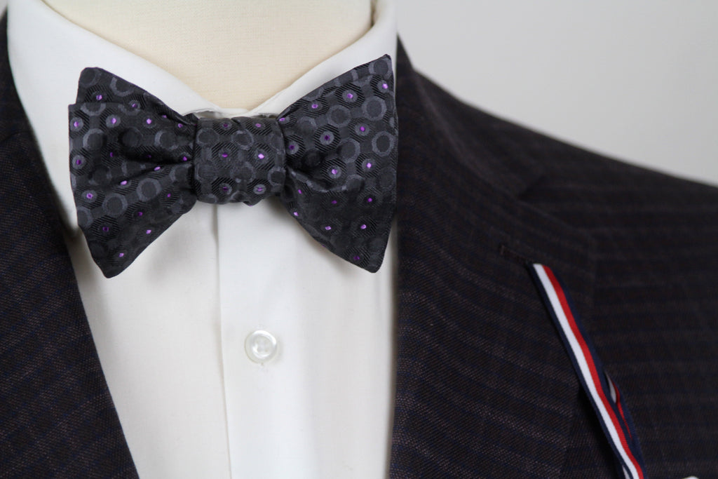 Silk Men's Bow Tie Grey with Ornament