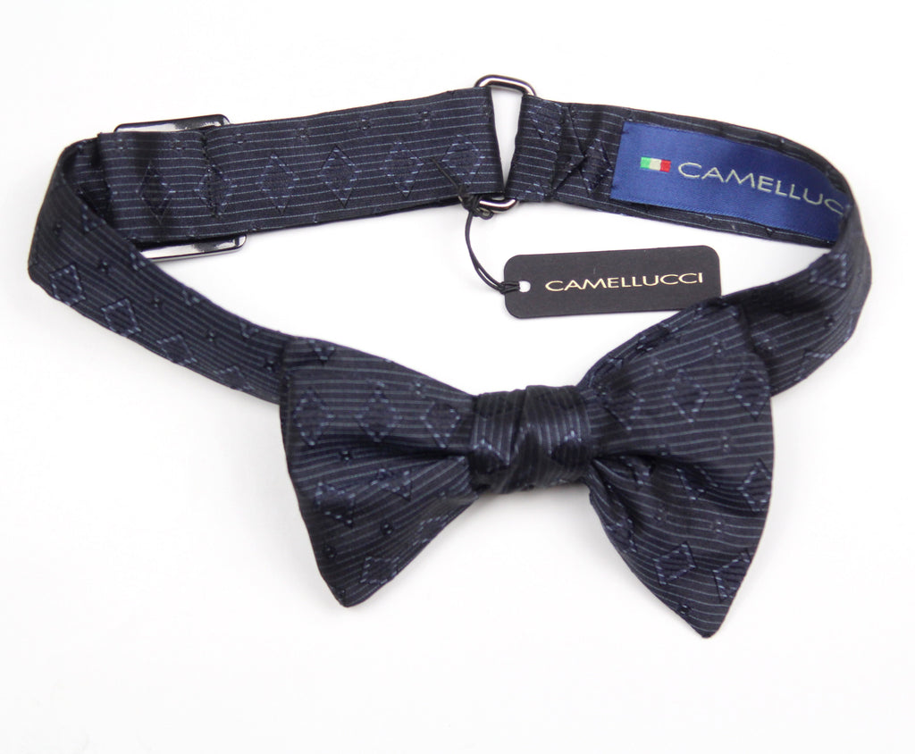 Silk Men's Bow Tie Navy Blue Ornament