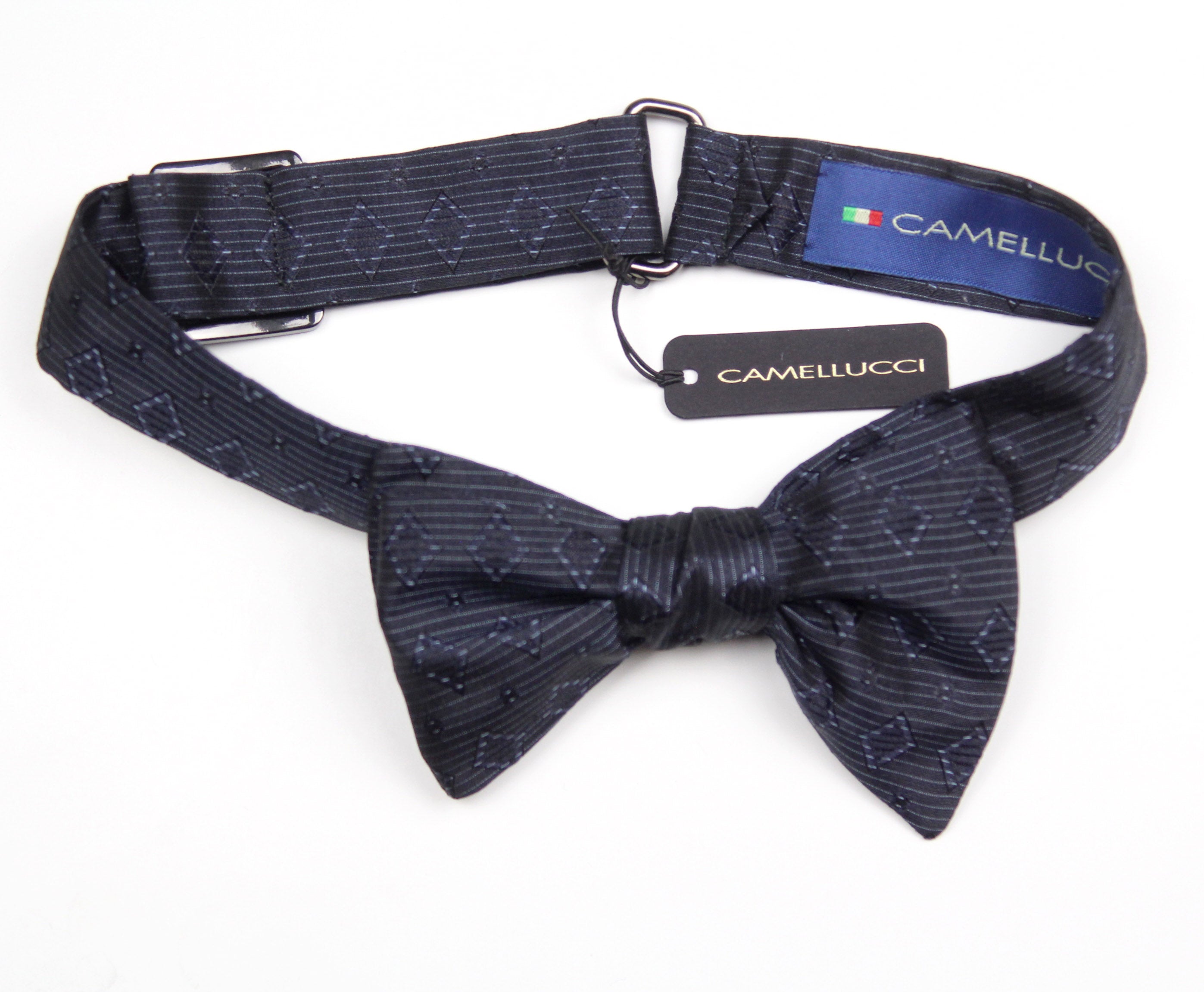 Silk Men's Bow Tie Navy Blue Ornament