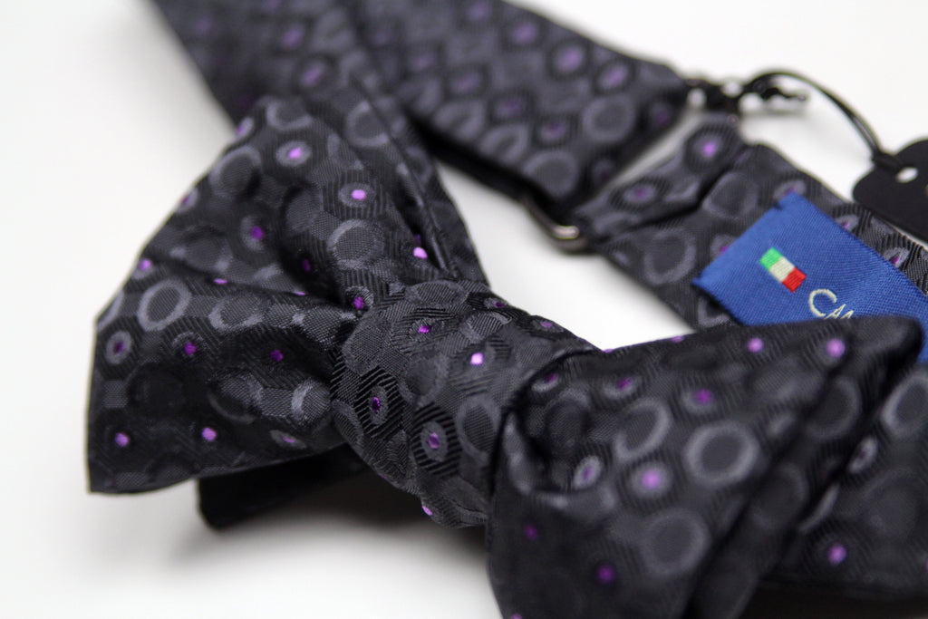 Silk Men's Bow Tie Grey with Ornament