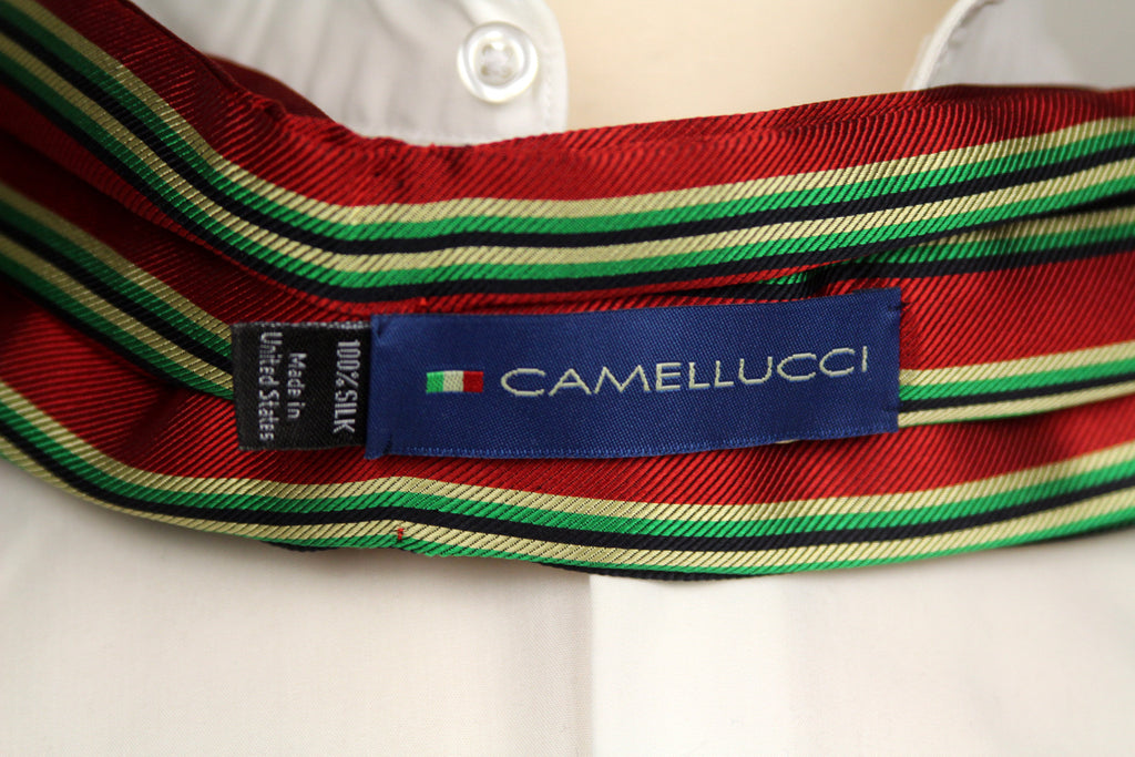 Men's Ascot Cravat LUXURY Red Green Block