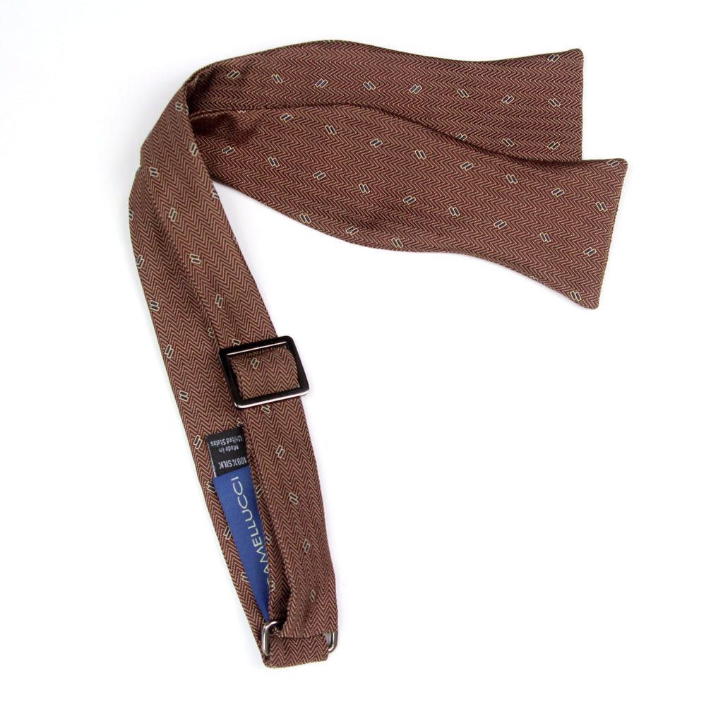 Brown Silk Men's Bow Tie
