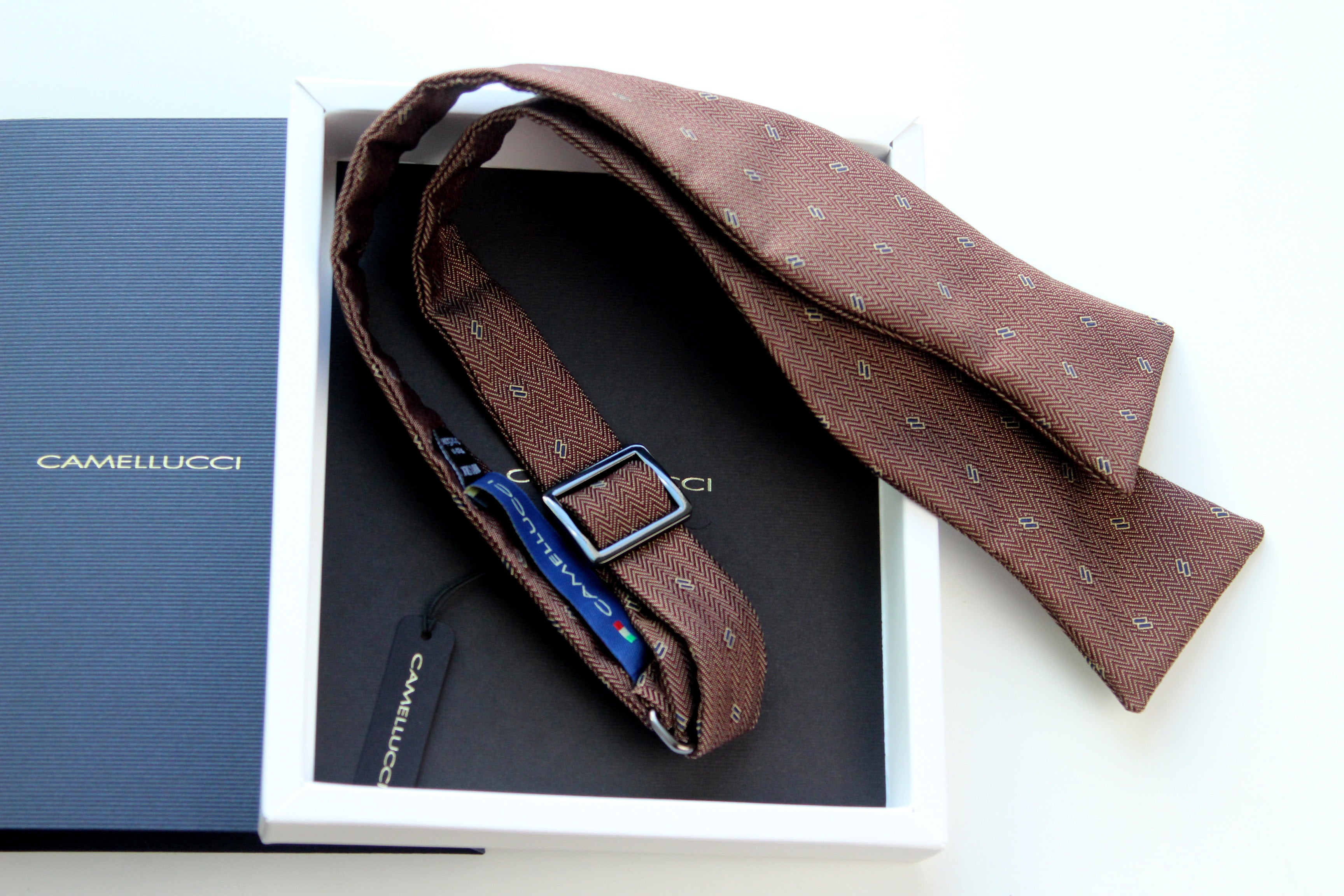 Brown Silk Men's Bow Tie