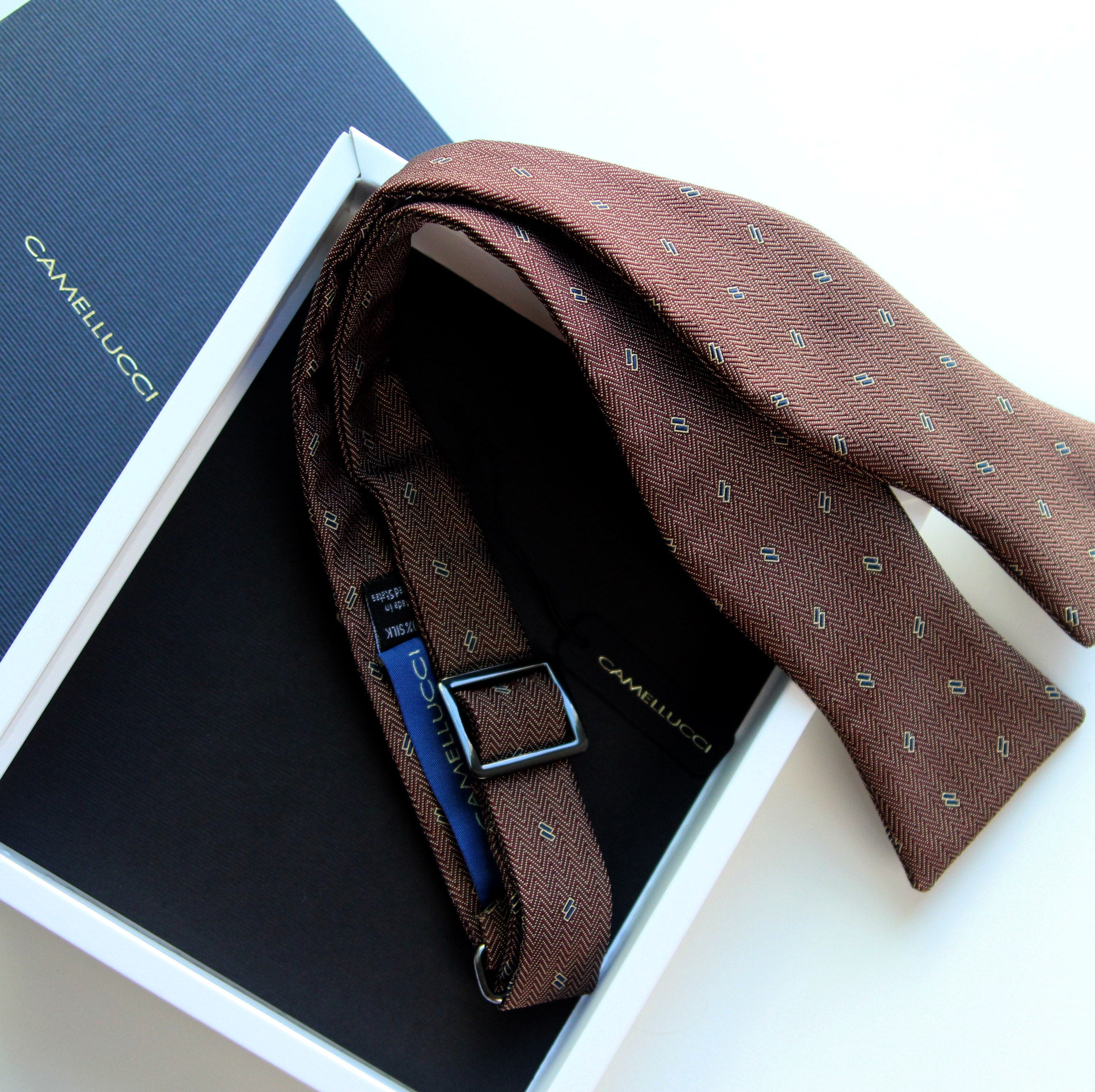 Brown Silk Men's Bow Tie