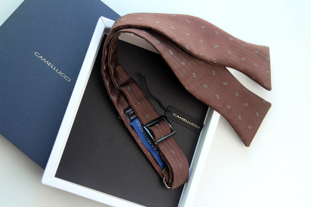 Brown Silk Men's Bow Tie