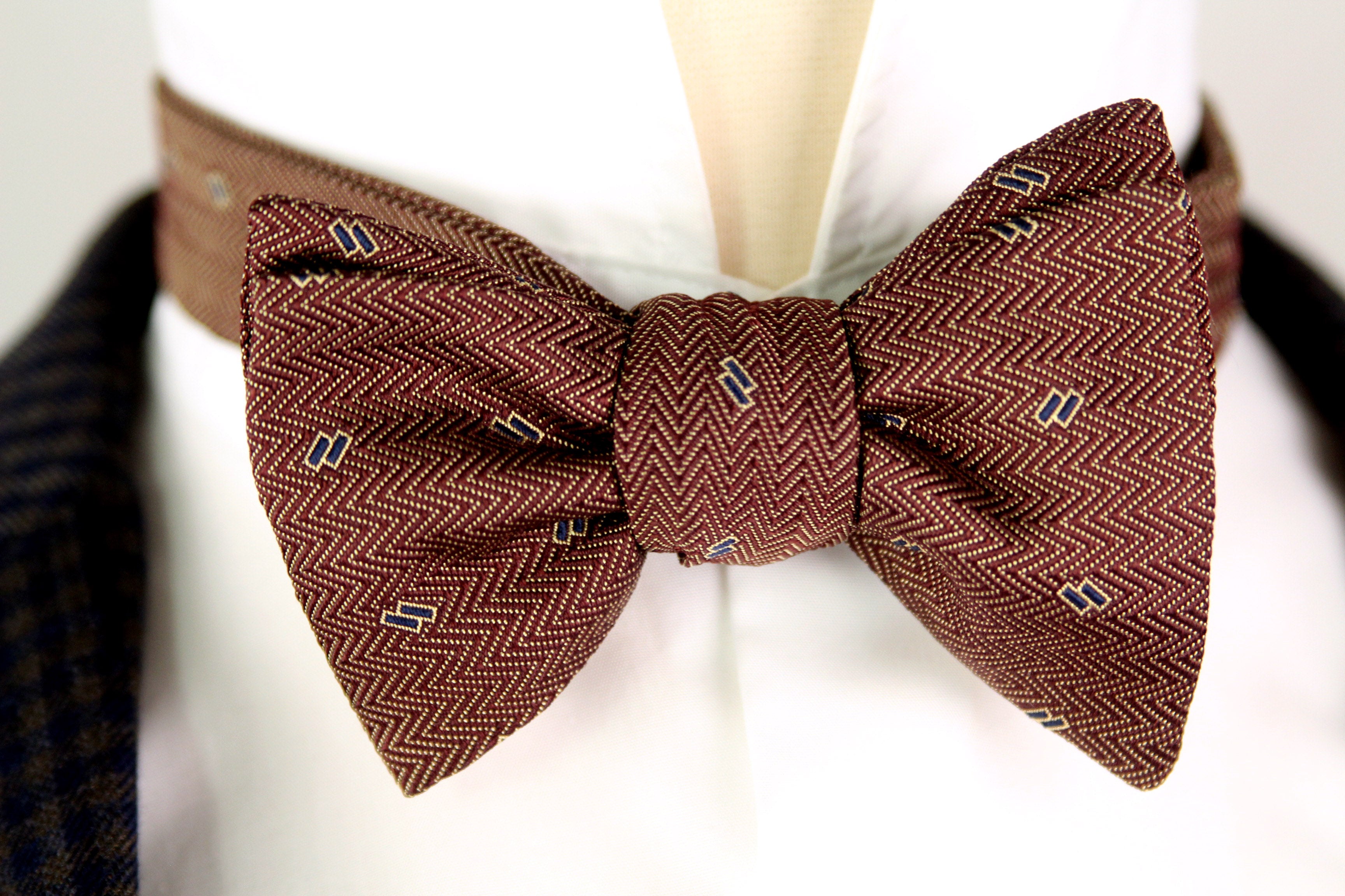 Brown Silk Men's Bow Tie
