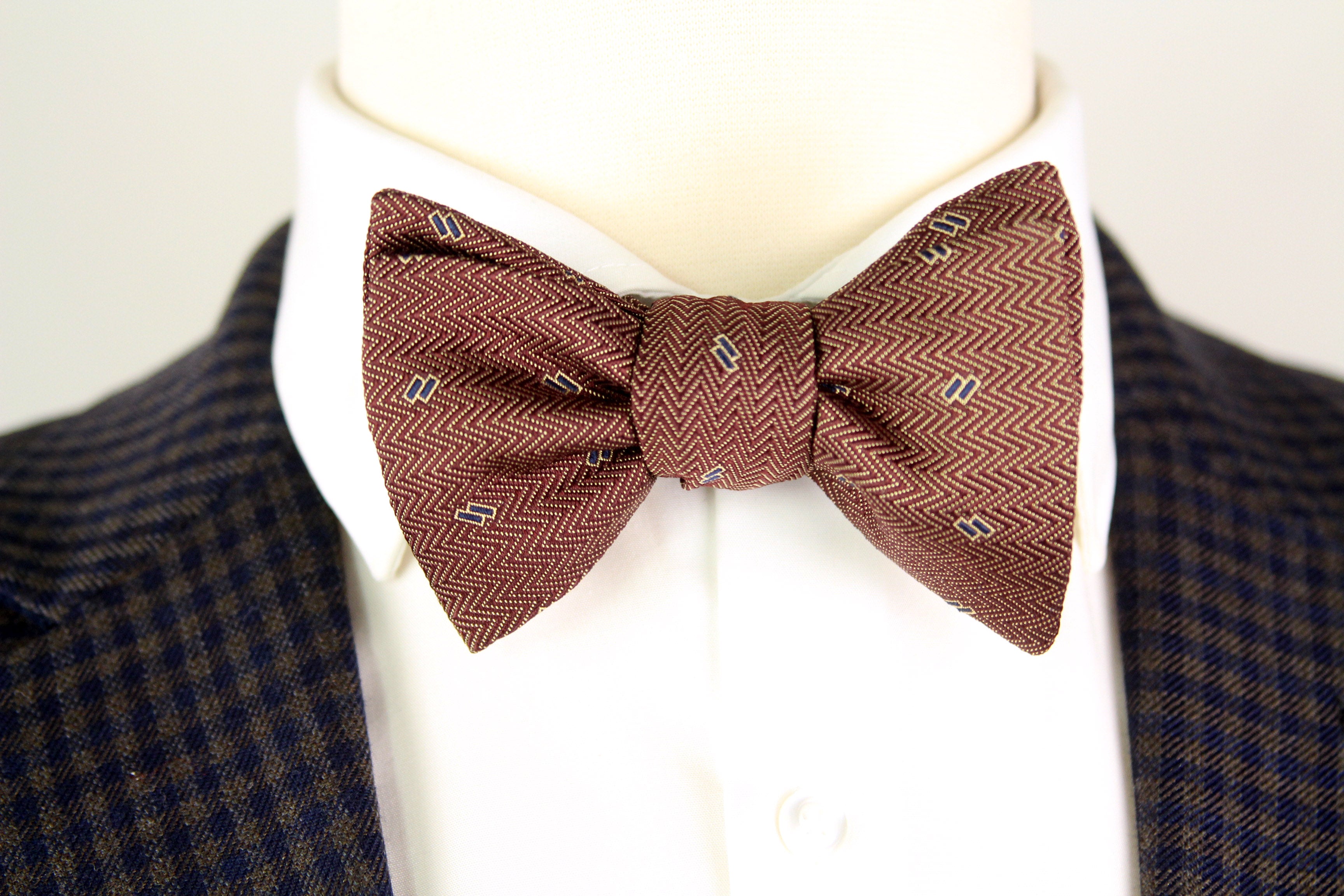 Brown Silk Men's Bow Tie